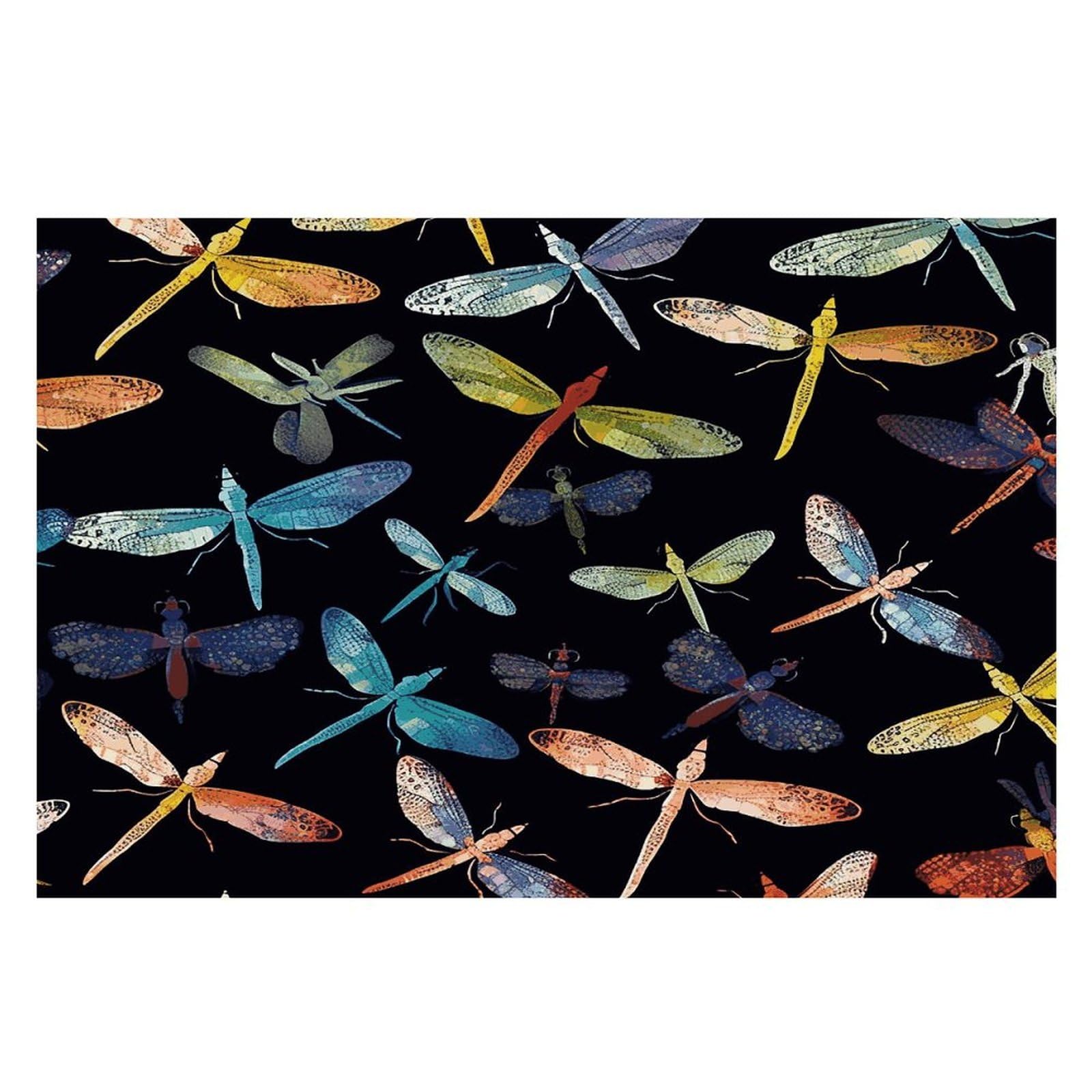 Colorful Dragonfly Placemats Heat-Resistant Washable Place Mats Anti Slip Dining Table Place Mats Wipeable Dining Table Mats Kitchen Decoration Placemats 17.7’’×11.8’’