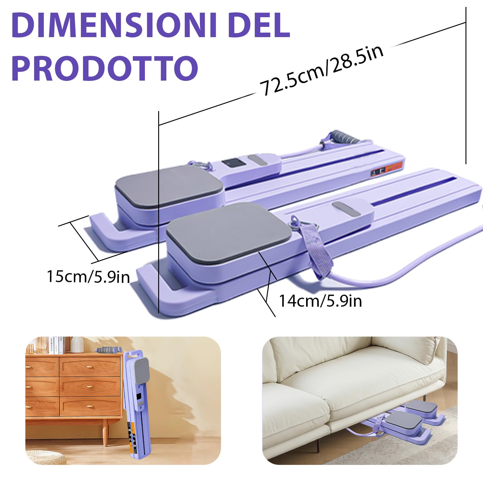 Pilates Board Upgraded Pilates Reformer Machine, Pilates Board Riformer Set Ab Roller Attrezzature per Allenamento Completo per Homegym