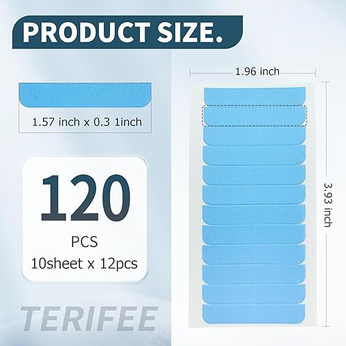 Miniatura 3 de TERIFEE 120 extensiones de cabello con cinta adhesiva de doble cara en azul para reemplazar extensiones de cabello humano de 0.31 x 1.57 pulgadas