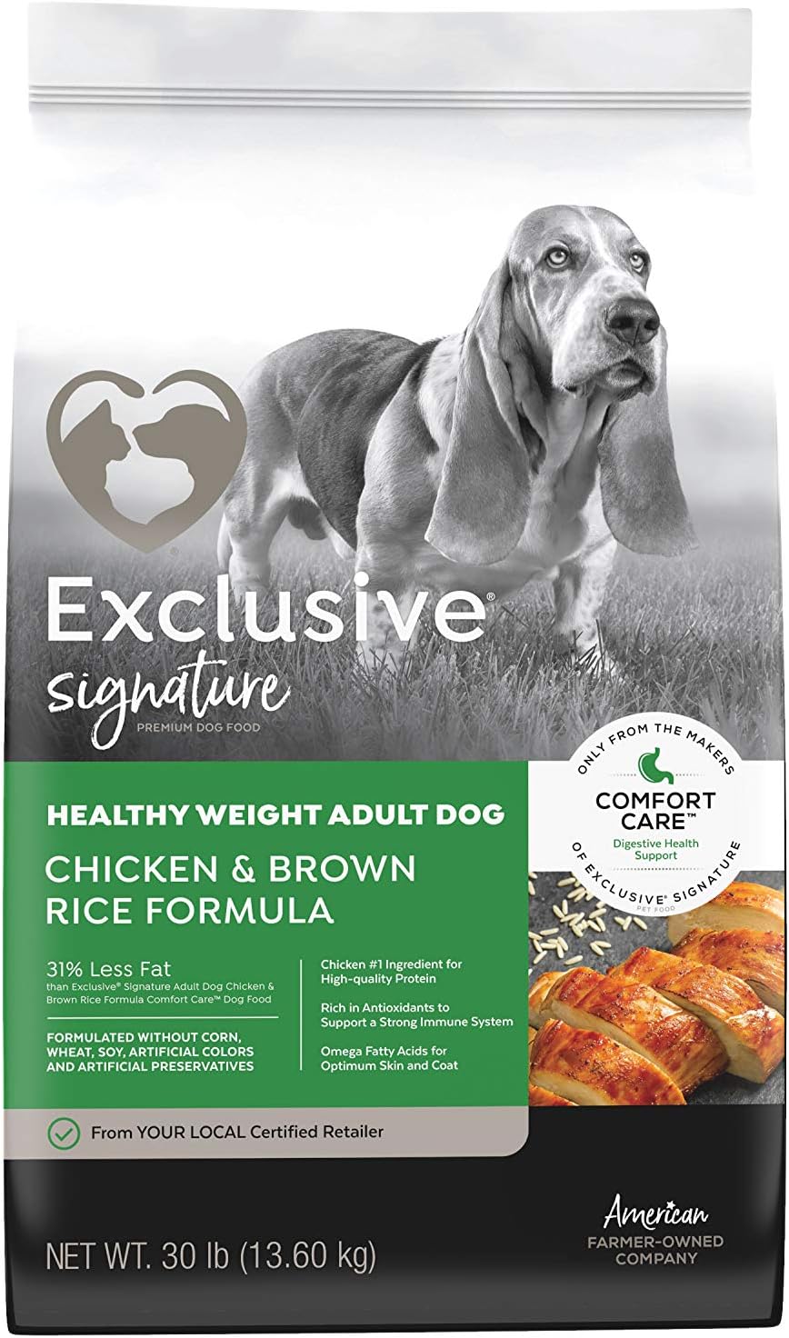 Exclusive | Signature Healthy Weight Adult Dog Chicken & Brown Rice Formula Comfort Care | Dog Food | (30 Pound (30 lb.) Bag)