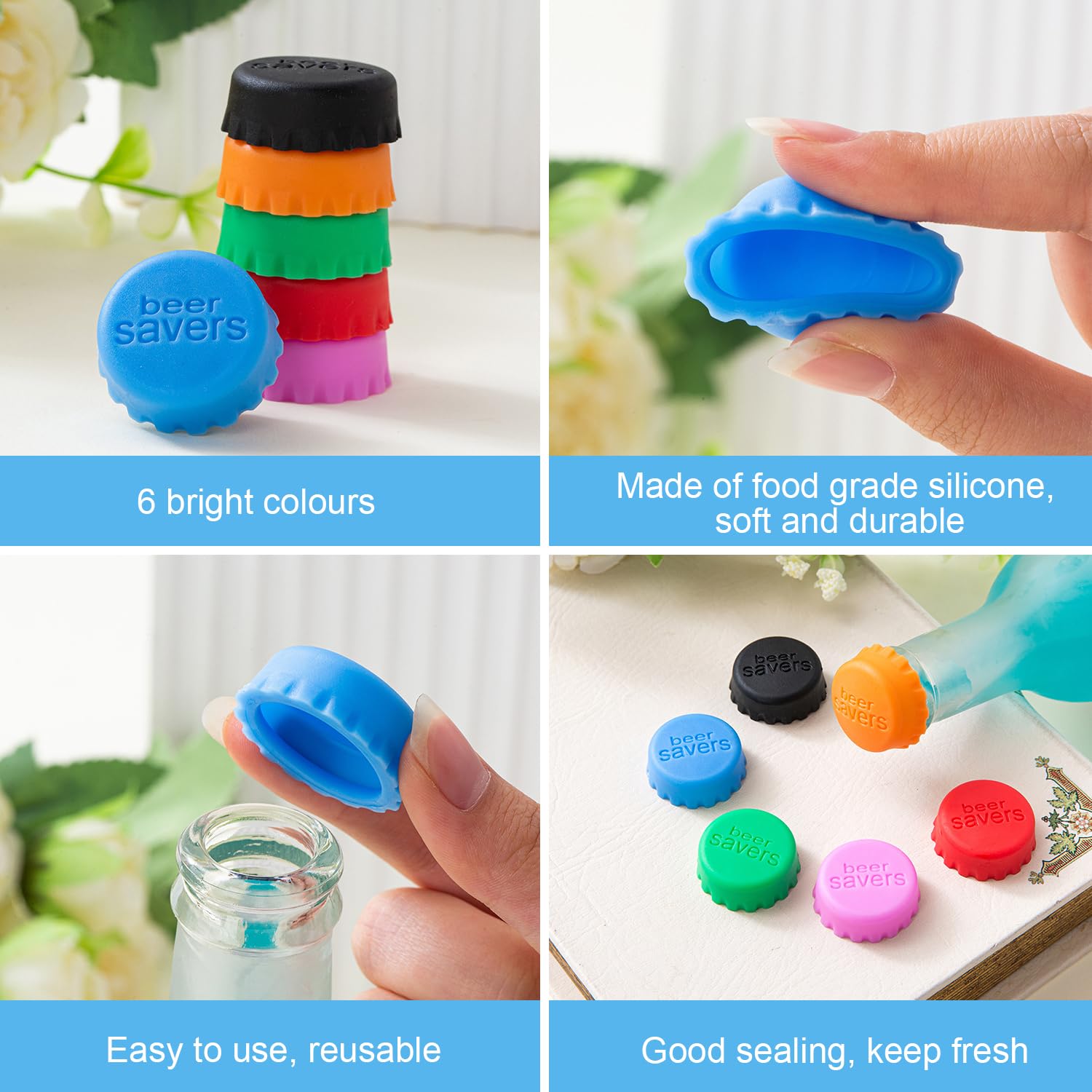 18 tappi colorati in silicone per bottiglie di vino, riutilizzabili