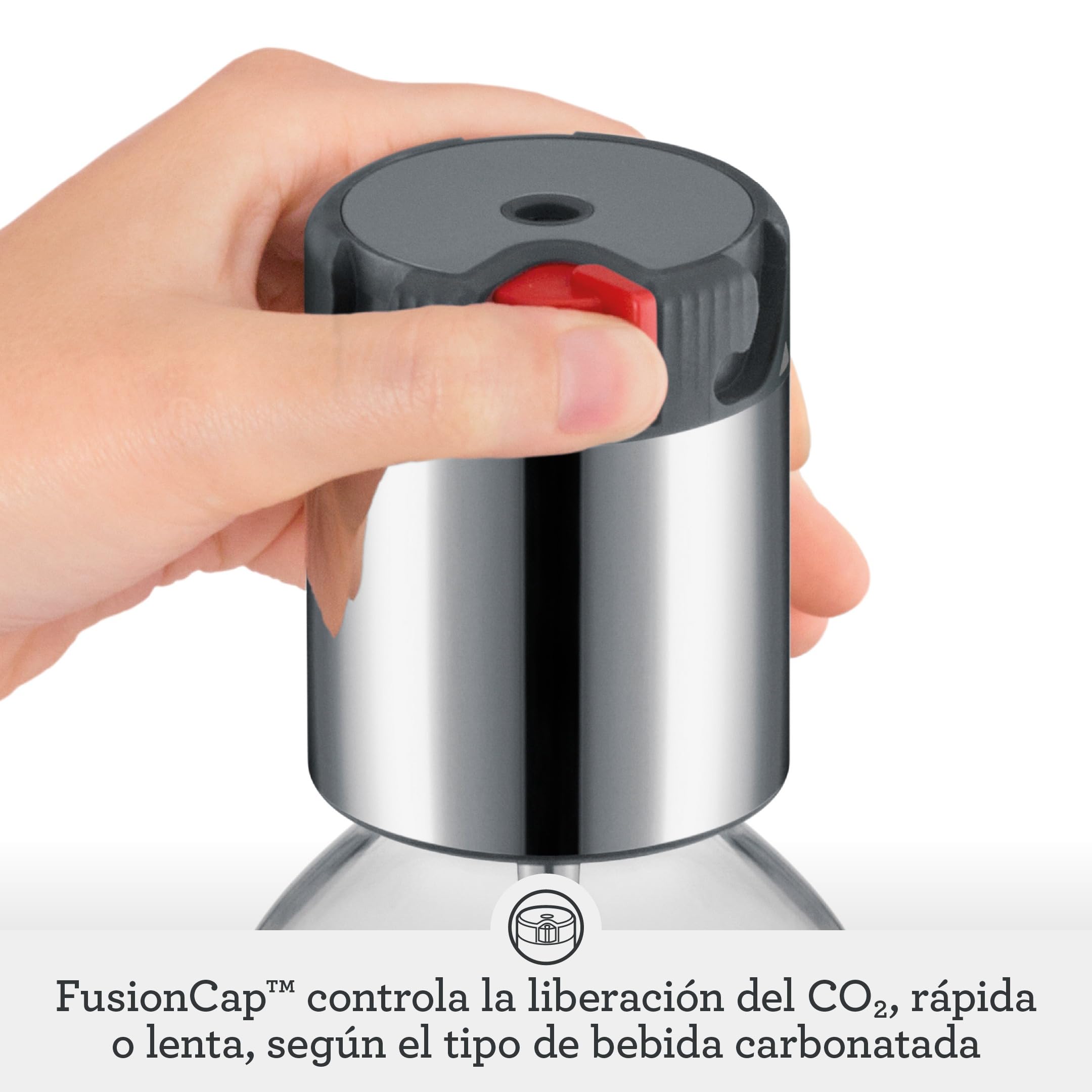 Sage InFizz Fusion Para Hacer Refrescos en Casa - Para Agua con Gas, Zumo, Té, Cócteles y Bebidas Gaseosas, Acero Inoxidable