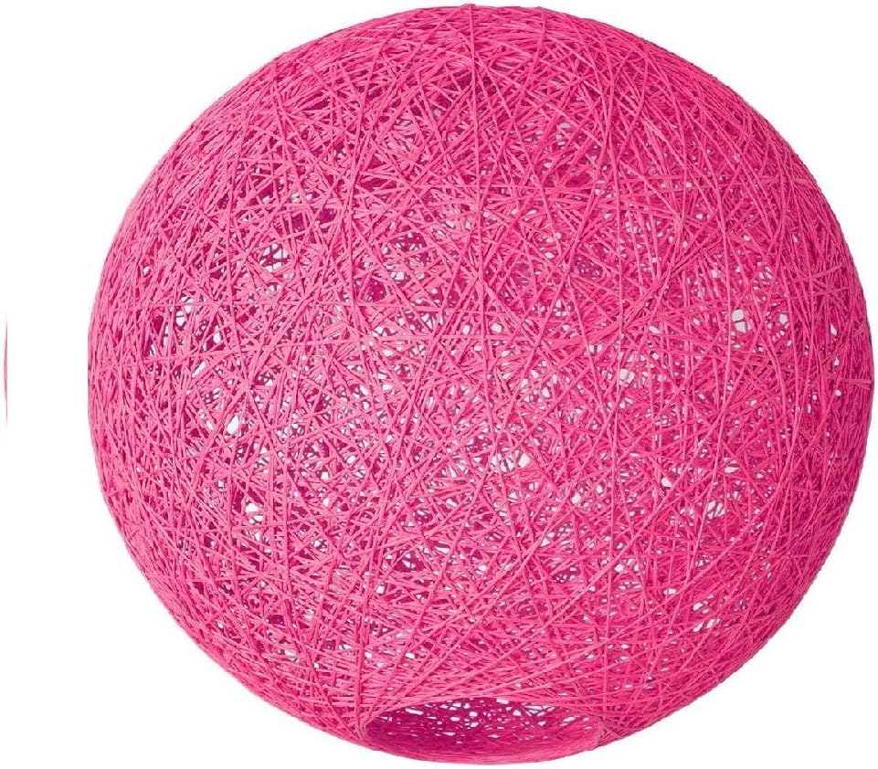 GoLucky Lighting Fixture Replacement, Wicker Rattan Globe Ball Style Ceiling Pendant Light Lampshade for Coffee Shop, Bedroom, Restaurant (White,8''x3'')