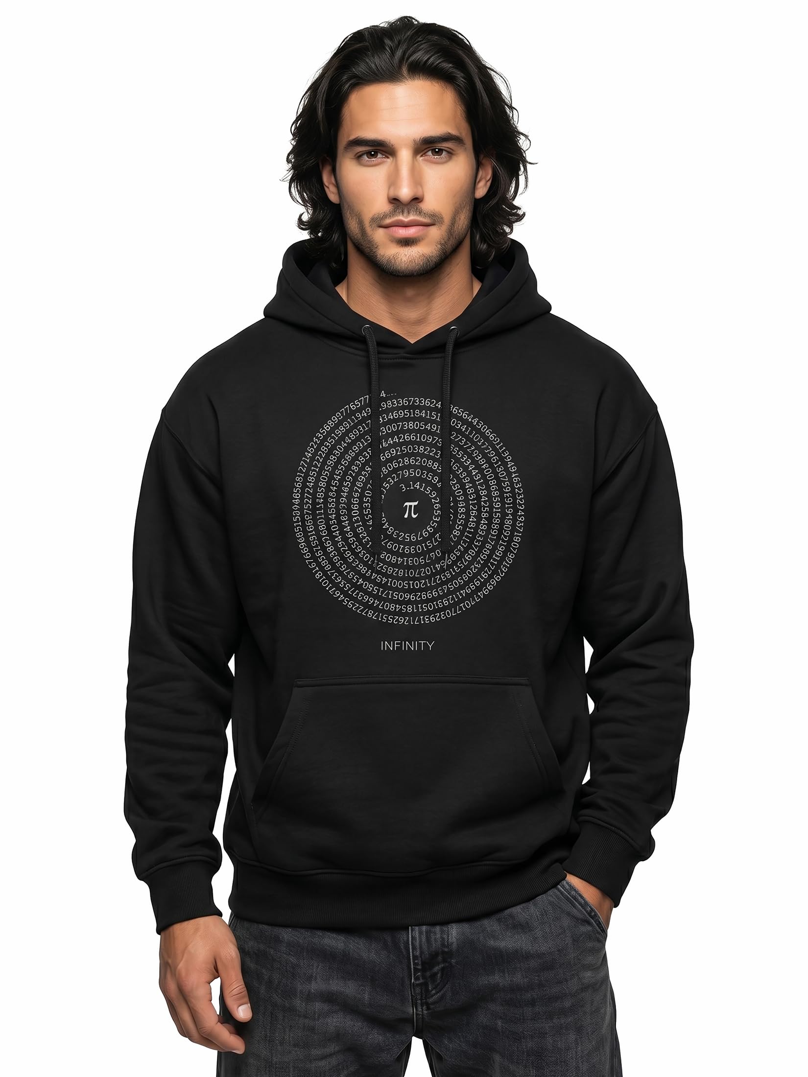 MAKAYA Felpa con Cappuccio Uomo Numero Pi Greco Hoodie