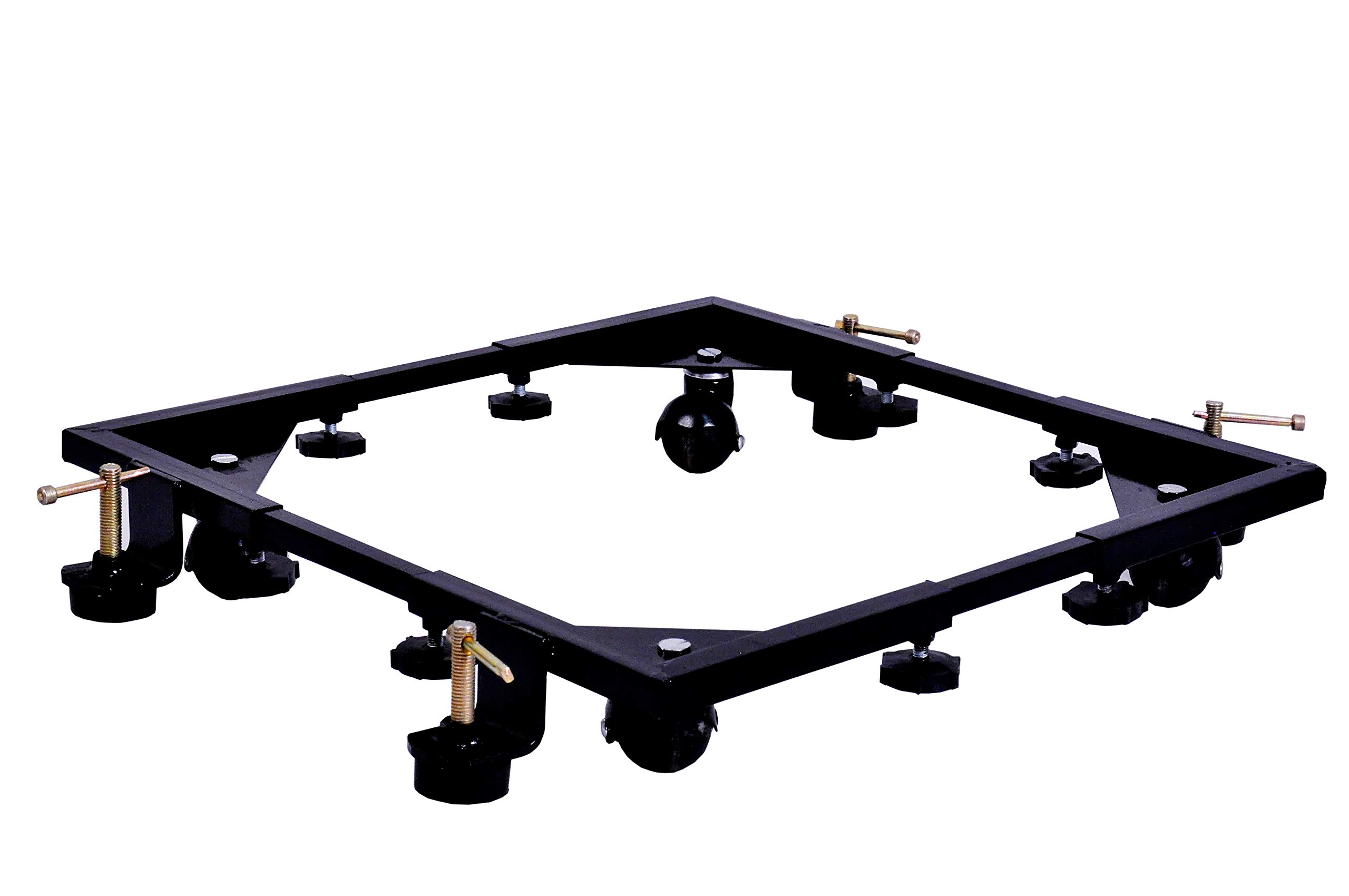 Joshi Trollies Steel Heavy Adjustable Trolley with Jack and Rubber Metal Wheel