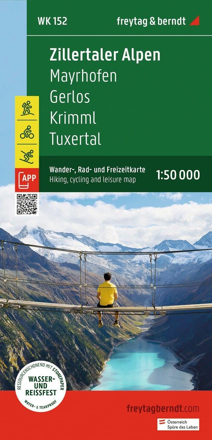 Zillertal Alps: Mayrhofen, Gerlos, Krimml and Tuxertal1:50.000: mit APP, wasserfest und reißfest