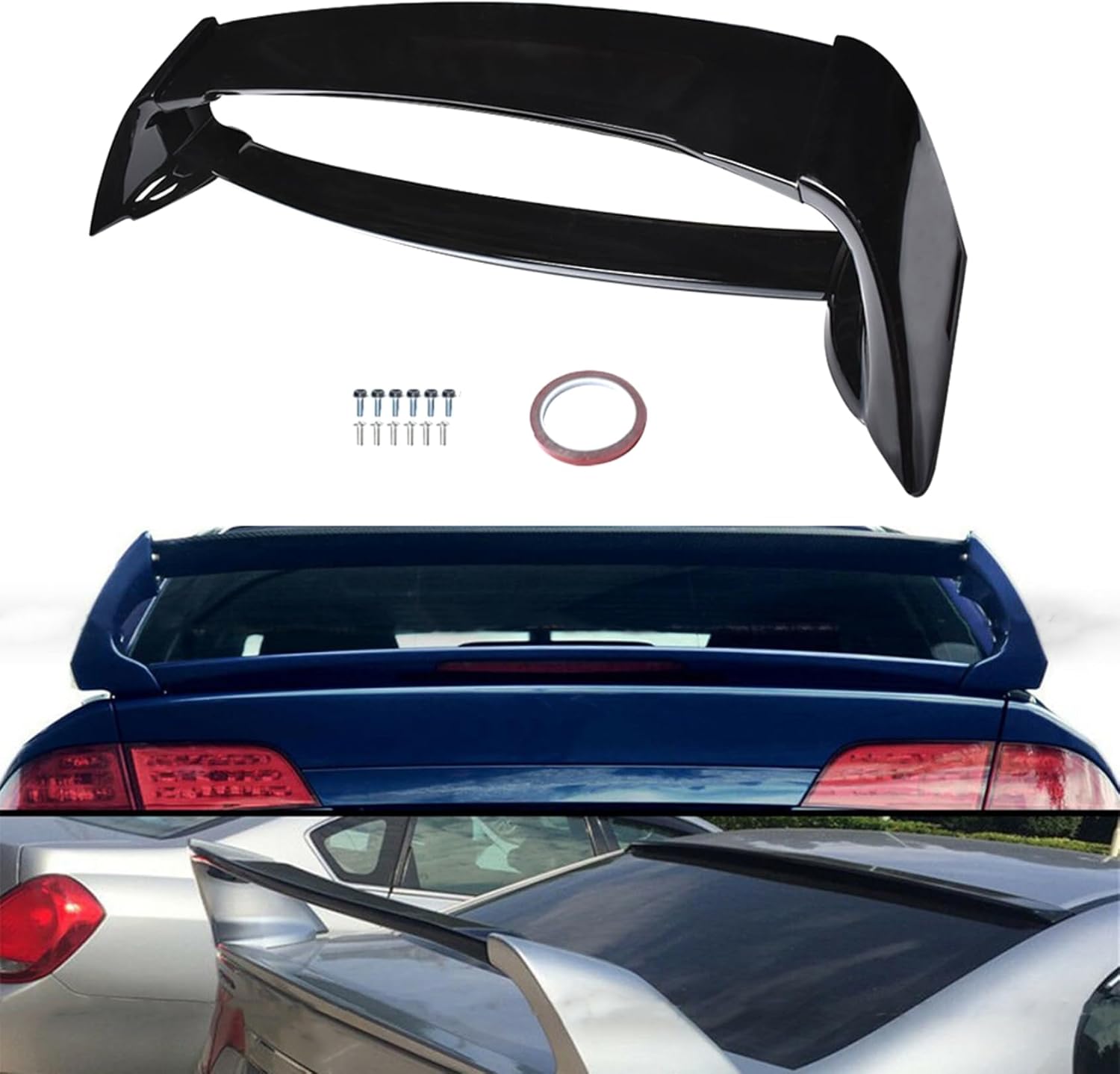 LABLT Trunk Spoiler Painted Glossy Black Trunk Boot Lip Rear Spoiler Wing Deck Lid Replacement for Honda Civic 2006 2007 2008 2009 2010 2011