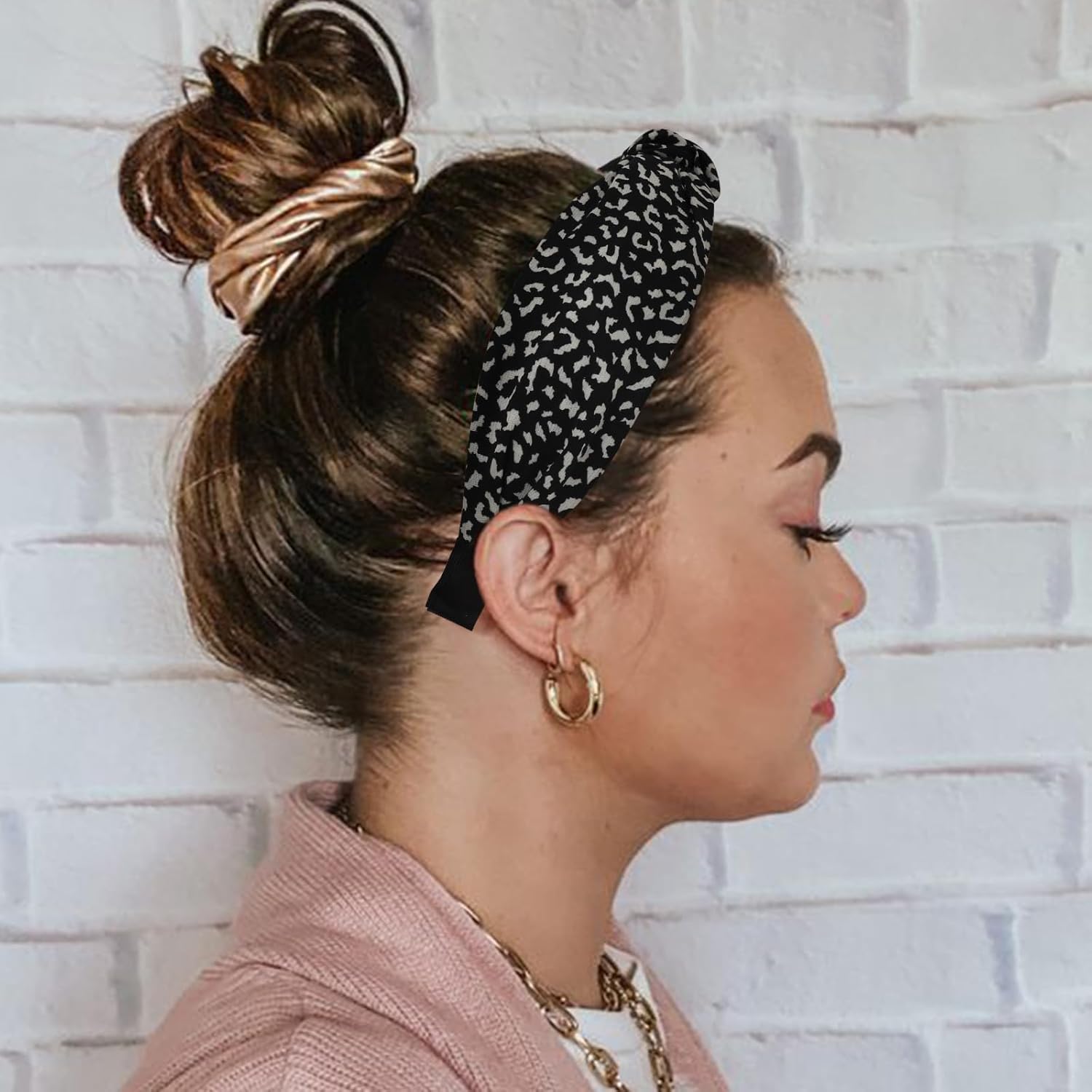 DRESHOW Headbands for Women and Girls Flower Printed Knotted Plastic Head Band Fashion Boho Wide Hairbands Non Slip Hair Accessories 4 Pcs - Image 7