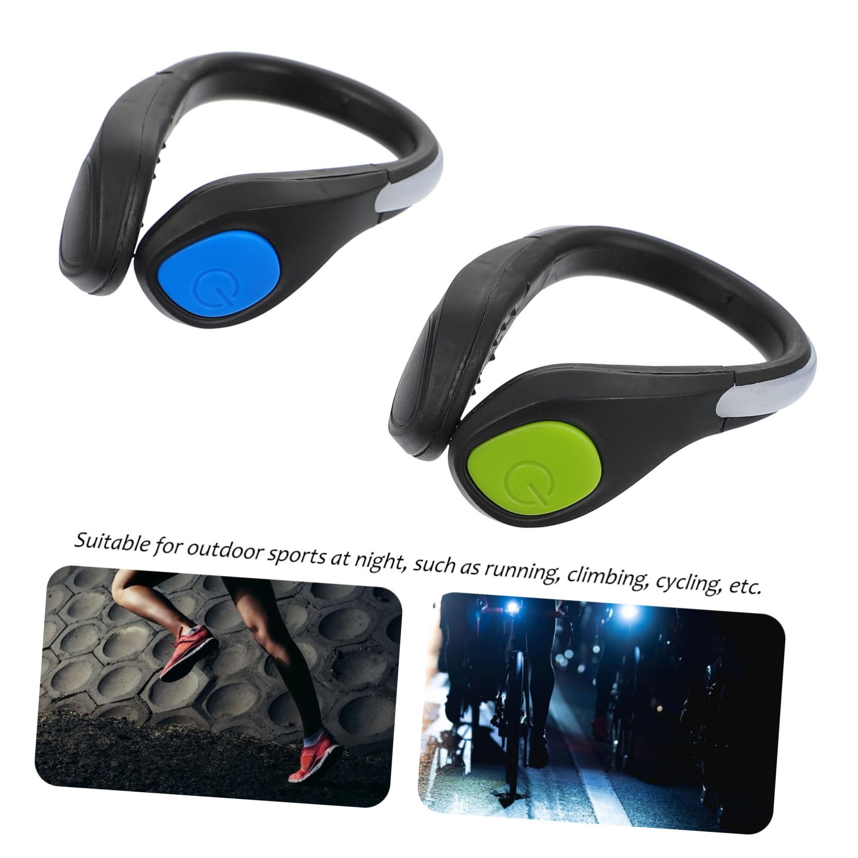 Kisangel 6 Piezas Zapato Luminoso Clip De Luz Luces De Advertencia del Zapato Pinzas para El Talón Clip De Zapato Linterna Led Noche para Correr Abs Anillo De Cadena Mascota