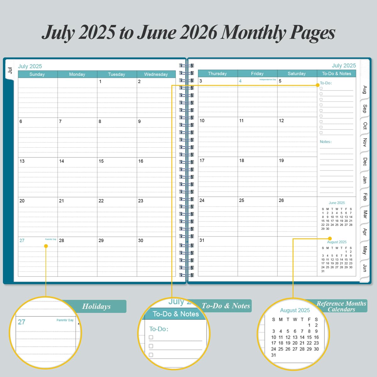 Snapklik.com : 2025-2026 Planner - 8.5" X 11" Weekly Monthly Planner