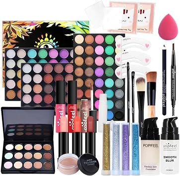 All in One Makeup Kit, Makeup Kit for Women Full Kit, Make Up Gift Set for Women, Makeup Essential Bundle Includes Foundation Eyeshadow Palette Concealer Lipstick Eyeliner Mascara Cosmetic Brush Set