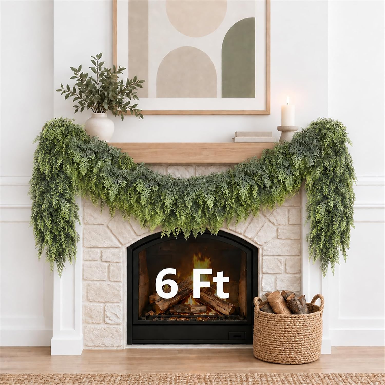 6FT Christmas Cedar Garland Artificial Realistic