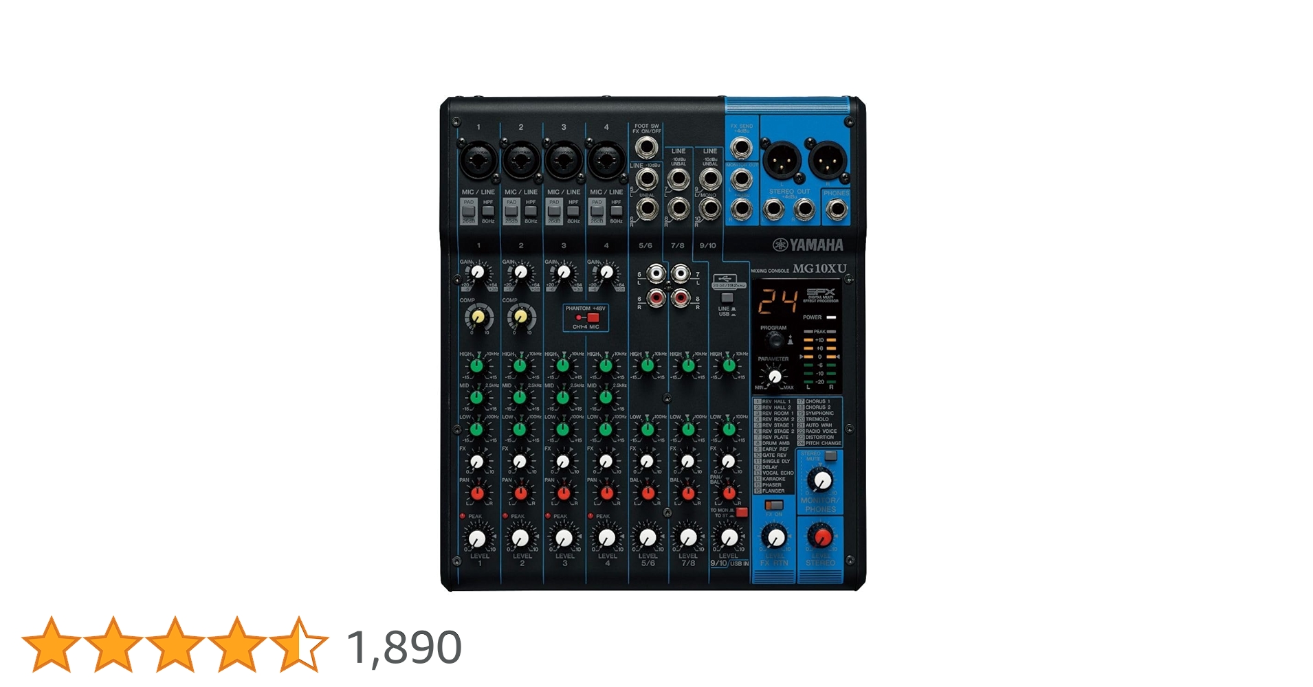 Amazon | Yamaha MG10XU 10-Input Stereo Mixer with Effects
