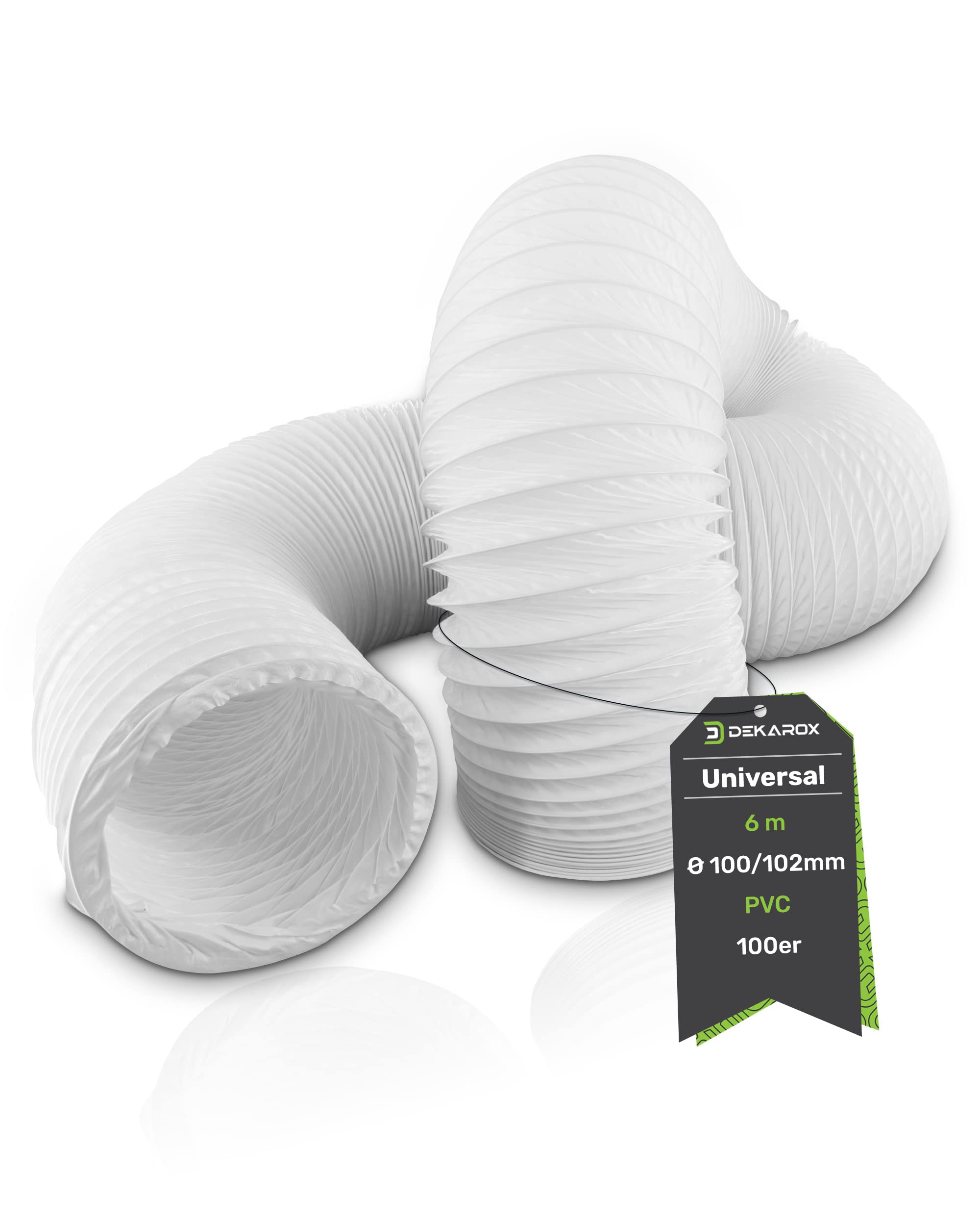 PVC Abluftschlauch 100mm - 6 Meter, Für Klimaanlage & Wäschetrockner