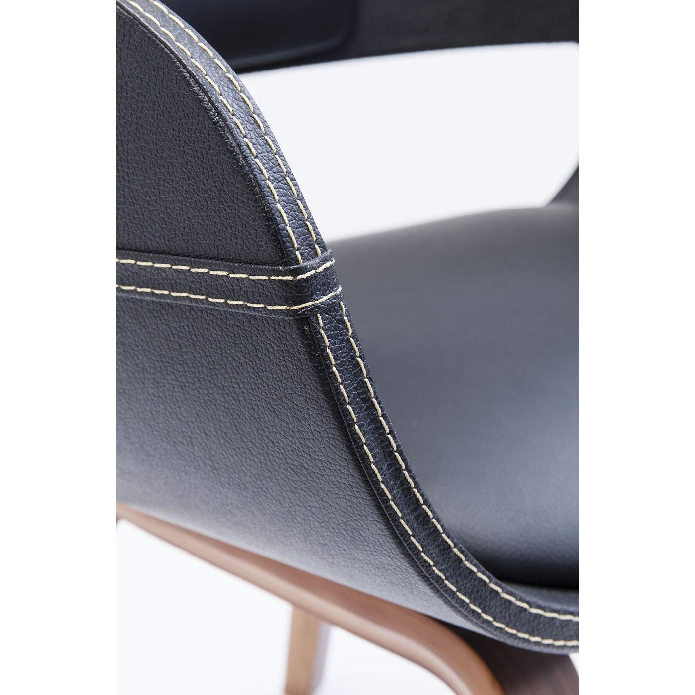 Kare Design Sedia Con Braccioli Costa, Marrone/Nero, 71X51X52Cm, Altezza Piano Seduta 50Cm, Altezza Braccioli 67Cm, Similcuoio, Sedia Sala Da Pranzo, Sedia Ufficio, Stile Retró, Design Elegante