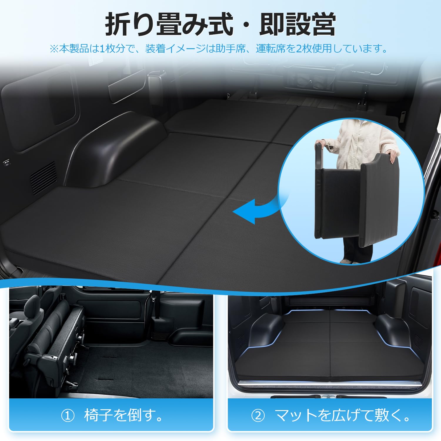 ハイエース200系　車中泊用マット　2枚セット Amazon.co.jp: GIMUYA トヨタ ハイエース 200系 ベッドキット 車