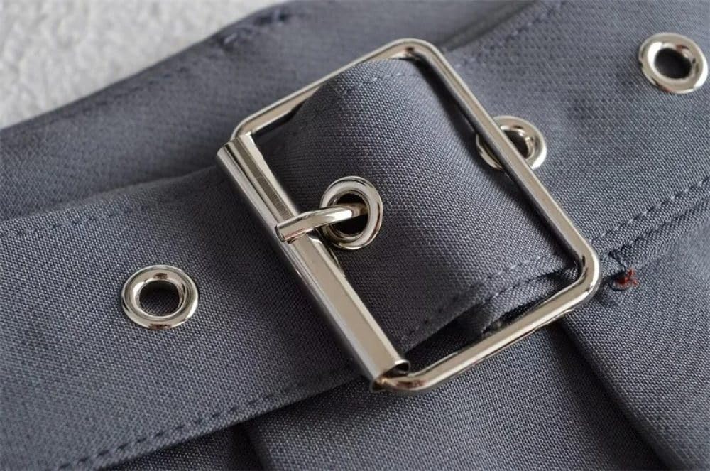 Cinturones Tirantes Faldas Cortas para Mujer Falda Plisada con cinturón para Mujer Falda pantalón Elegante Dulce con Cremallera Lateral de Color sólido para Mujer