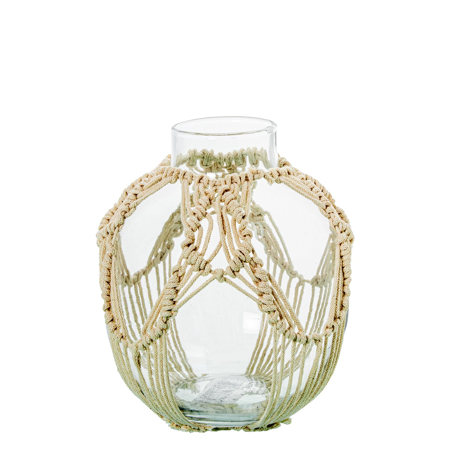 Vase en verre avec corde 17cm pour décoration de table élégante