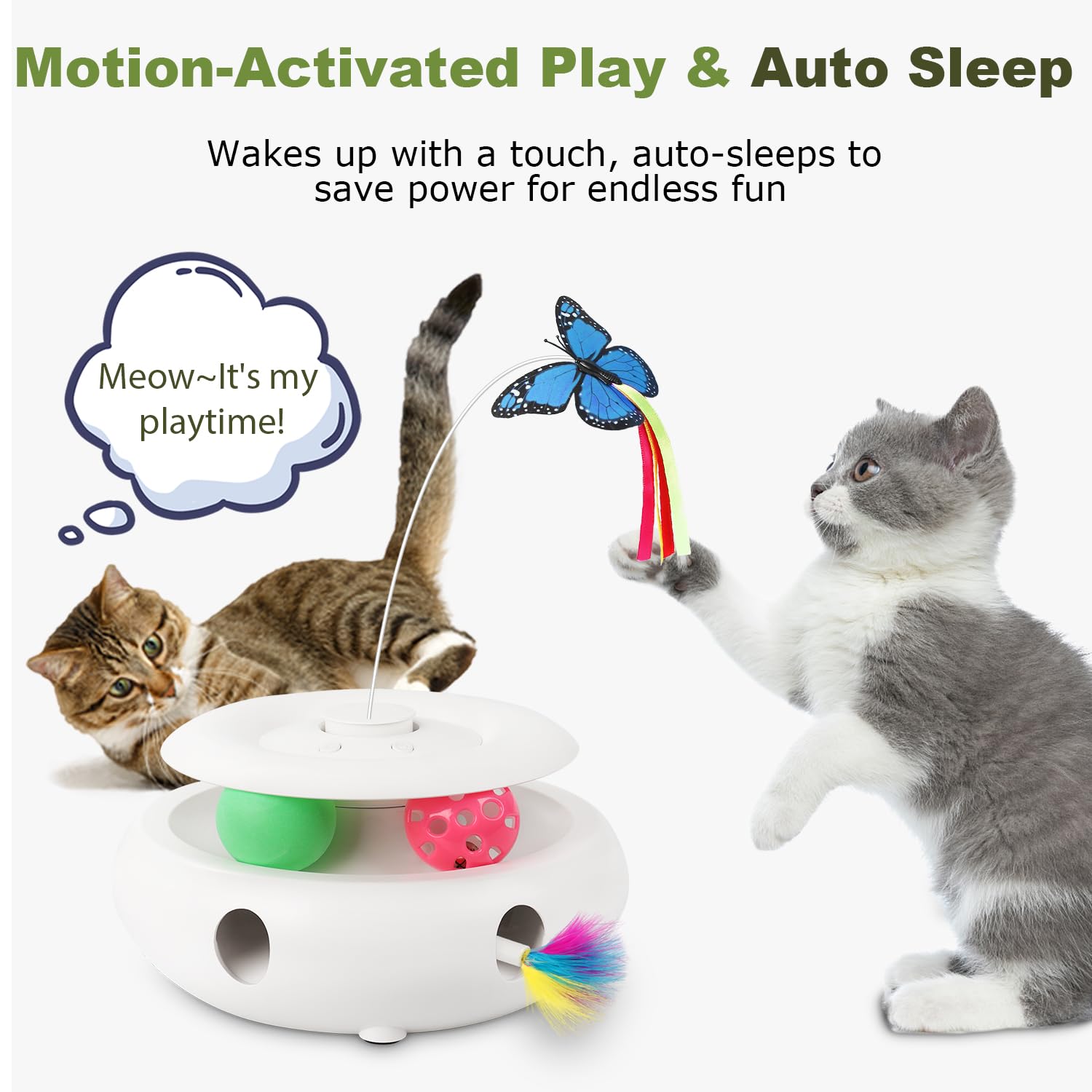Jouets interactifs pour chat Blanc