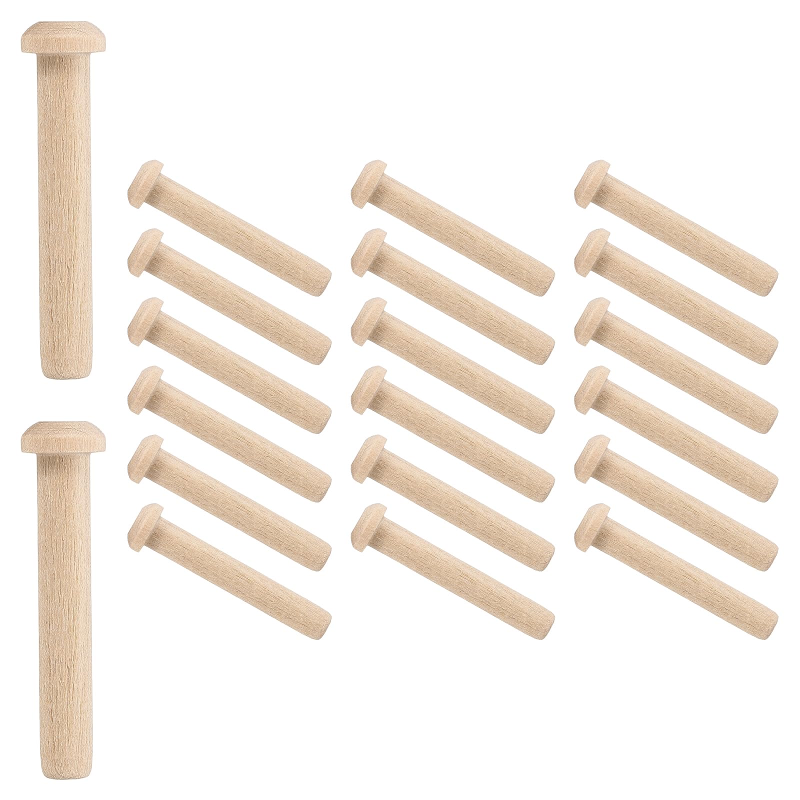 sourcing map Wooden Axle Pegs 5/16" Dia. 2-1/8" Length 20pcs — image 1