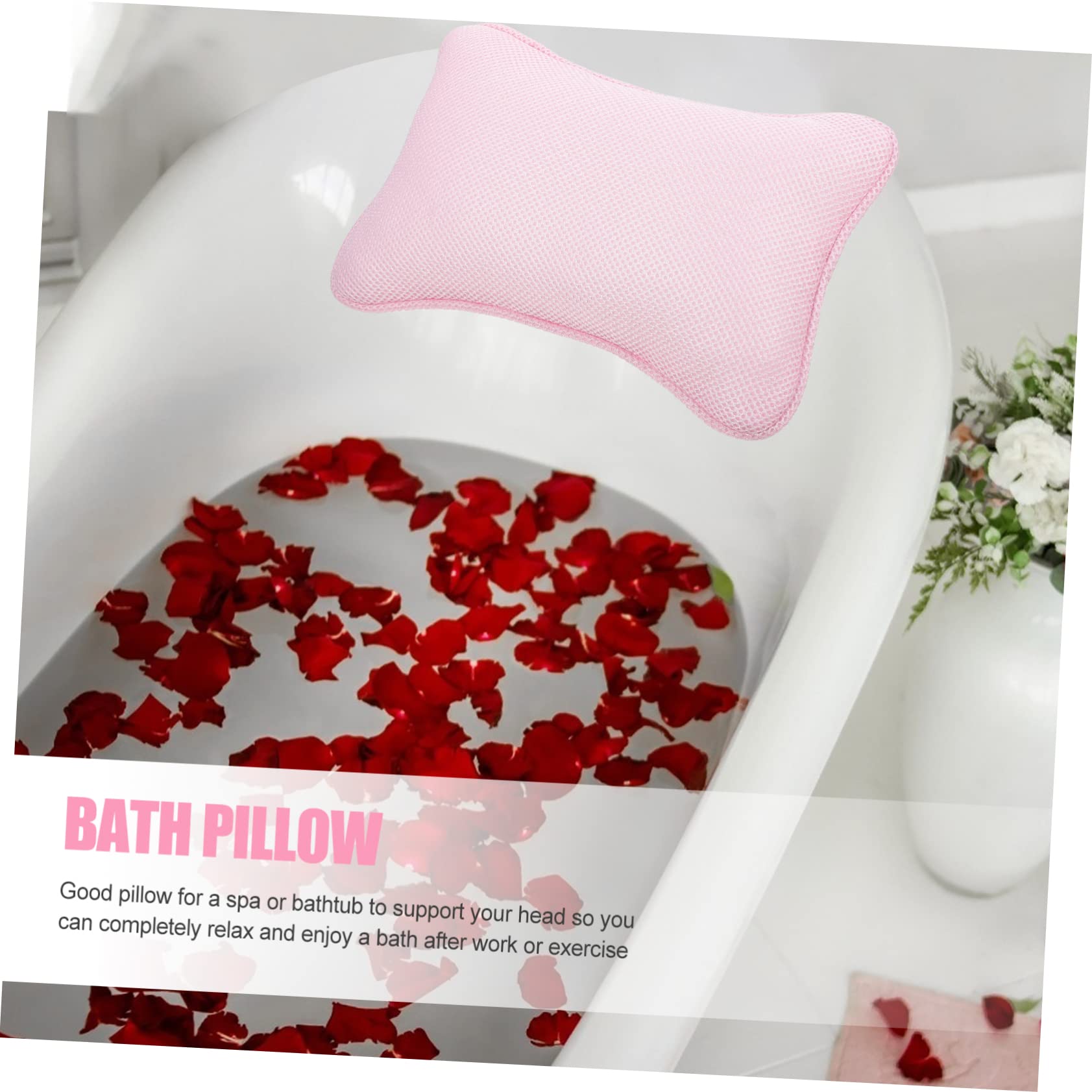 FRCOLOR 2pièces Oreiller De Bain Maille Respirante avec Ventouses Confort Pratique pour Spa Et
