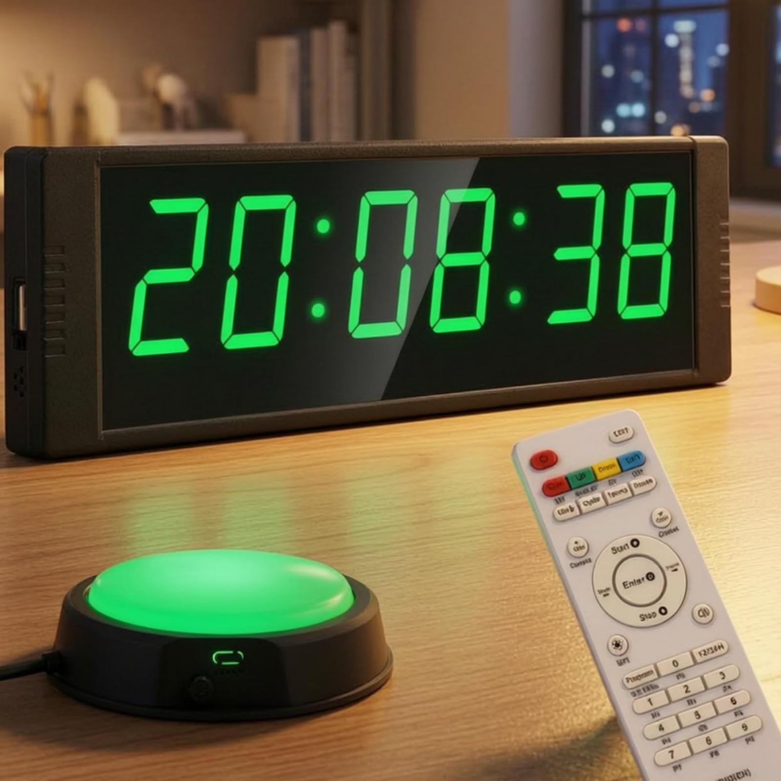 Milageto Timer Conta Rovescia Digitale, Color to 3, Sportivo | Timer da Palestra con Telecomando, Multifunzione, Cronometro Sportivo con Pulsante, per Casa, Sportivi