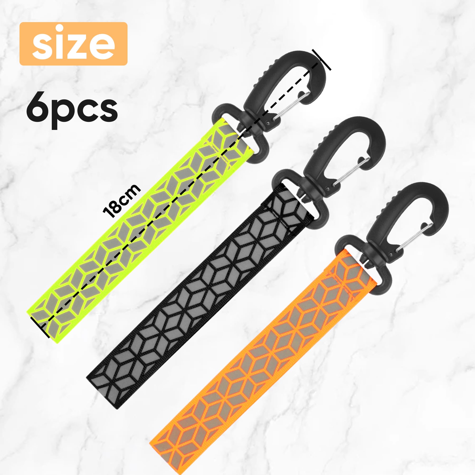 TEKONDA Lot De 6 Réflecteurs Pour Remorque Avec Bouchon, Réflecteur, Cartable, Sac D'école, Sac D'école, Sac D'école, Sac D'école, Sac D'école, Course De Nuit