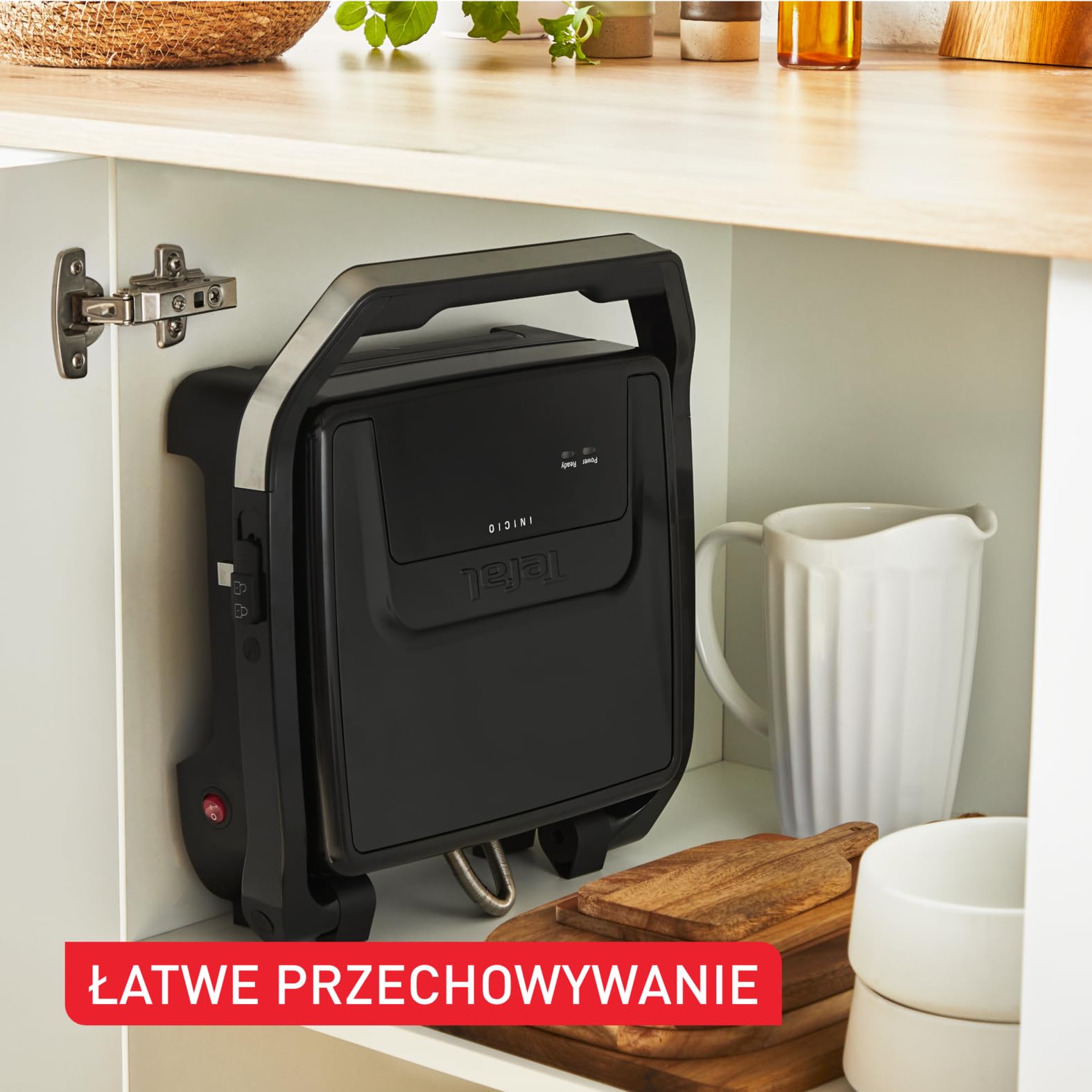 Tefal Inicio Classic GC271810 - Parrilla 2 en 1 de contacto y para paniniga, 2000 W, diseño compacto, carcasa de acero inoxidable, bandeja colectora de zumo, placas antiadherentes, color negro