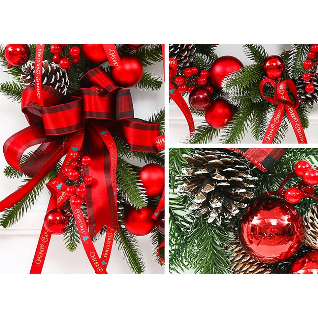 Guirnalda Navidad Guirnalda Navideña Artificial De Bayas Rojas con Piñas For La Puerta Chimenea Adornos Navideños para Chimeneas