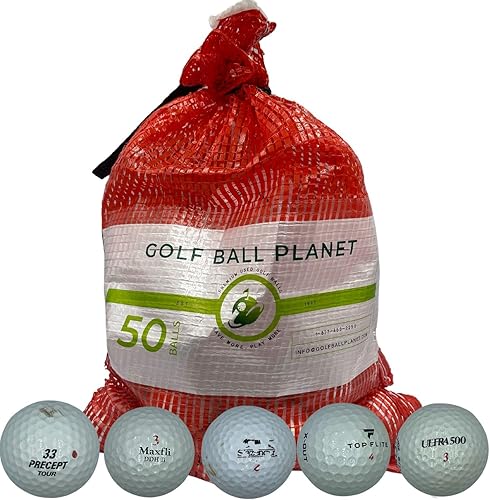 Golf Ball Planet 50 bolas de malla bolsa golpear lejos práctica pelotas de golf usadas