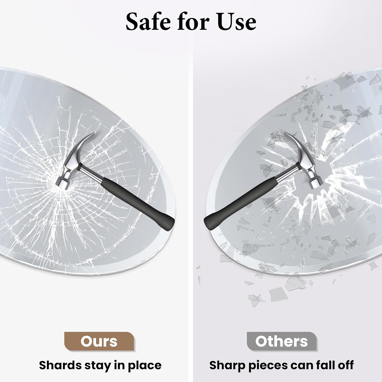 30 Inch Large Round Wall Mirror, Frameless Beveled Circle Mirror for Bathroom Vanity, Statement Decor Mirror for Living Room, Fireplace & Entryway, Solid Backed