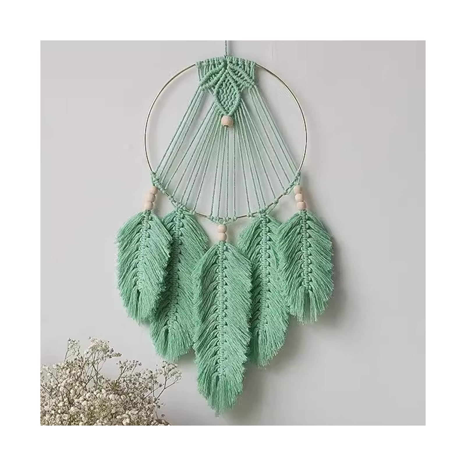 Rideaux en macramé Toile De Fond De Mariage en Macramé Jaune, Rideaux en Macramé pour Fenêtres, Rideau en Cordes De Coton pour La Décoration Murale(Green)