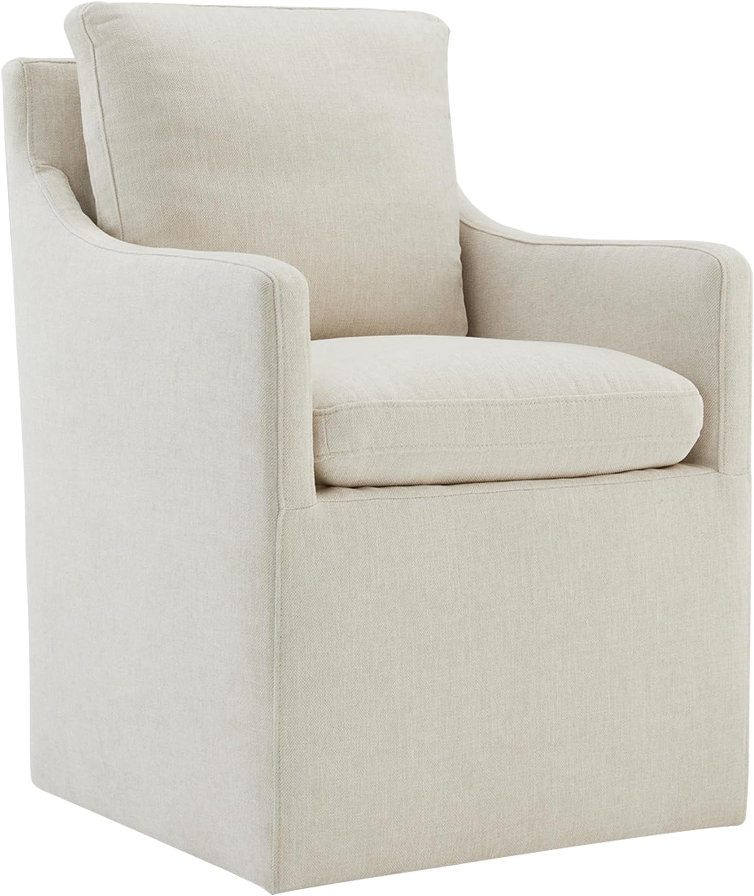 KISLOT Upholstered Dining Chairs with Casters Modern Accent Armchair with Rollers for Diningroom Bedroom Livingroom Reading Room