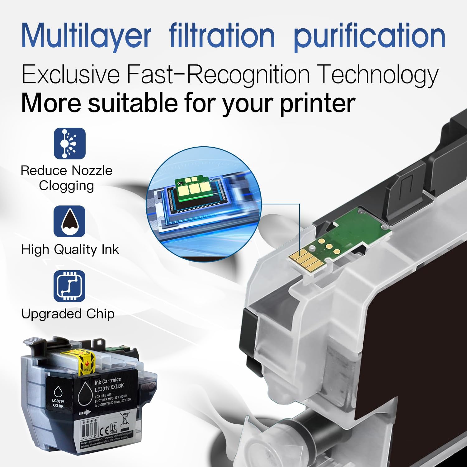 3019 XXL BK Ink Cartridges Replacement for Brother LC3019 Black Ink Cartridge, Compatible with Brother MFC-J5330DW, MFC-J6530DW, MFC-J6930DW, MFC-J6730DW Printers, High-Yield 3000 Pages image 5