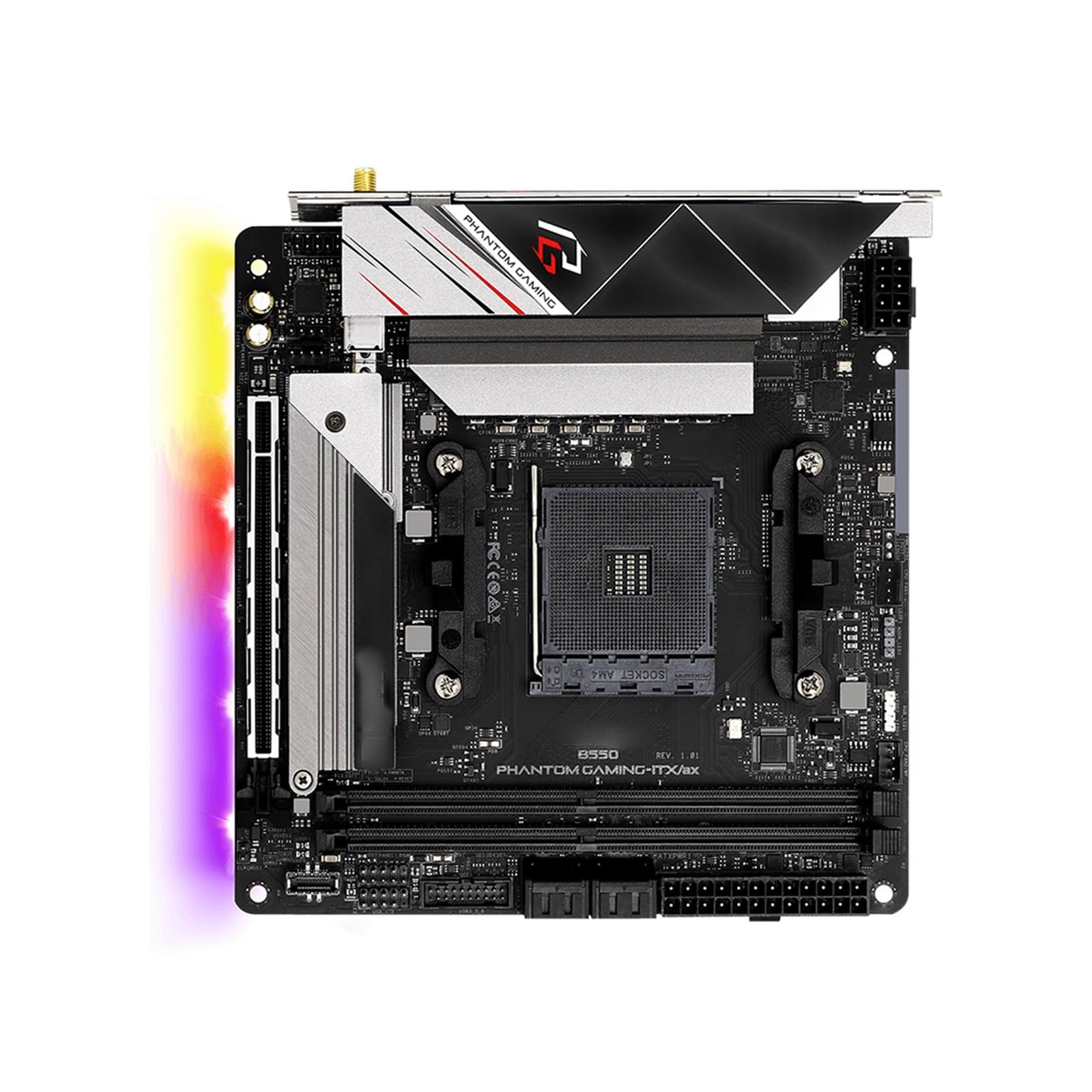 Placa Base Placa Base Fit For ASRock B550 Phantom Gaming-ITX/AX Compatible con 3600X 5600G 5700X 5800X3D 5900X CPU 4xDDR4 M.2 PCIe 4,0 Mini-ATX