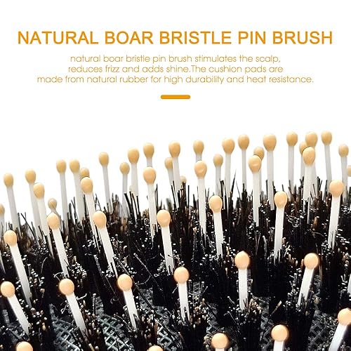 Miniatura 4 de Liphontcta Heetly - Cepillo de cerdas de jabalí de nailon, adecuado para cabello grueso, fino, rizado, recto, largo, corto, húmedo y seco, cepillo