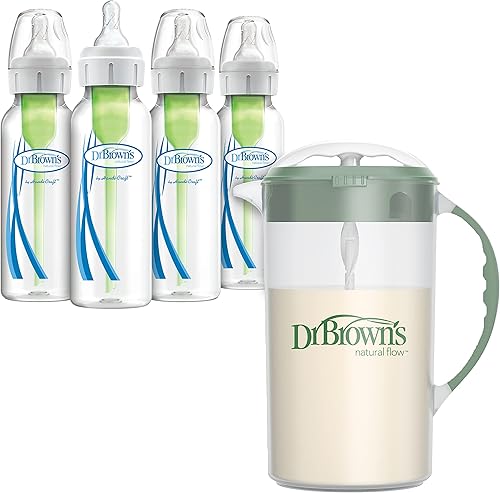 Miniatura 9 de Jarra mezcladora de fórmula para bebés de Dr. Brown's con tapón ajustable, tapa con cierre y boquilla antigoteo, gris, libre de BPA, 36 oz