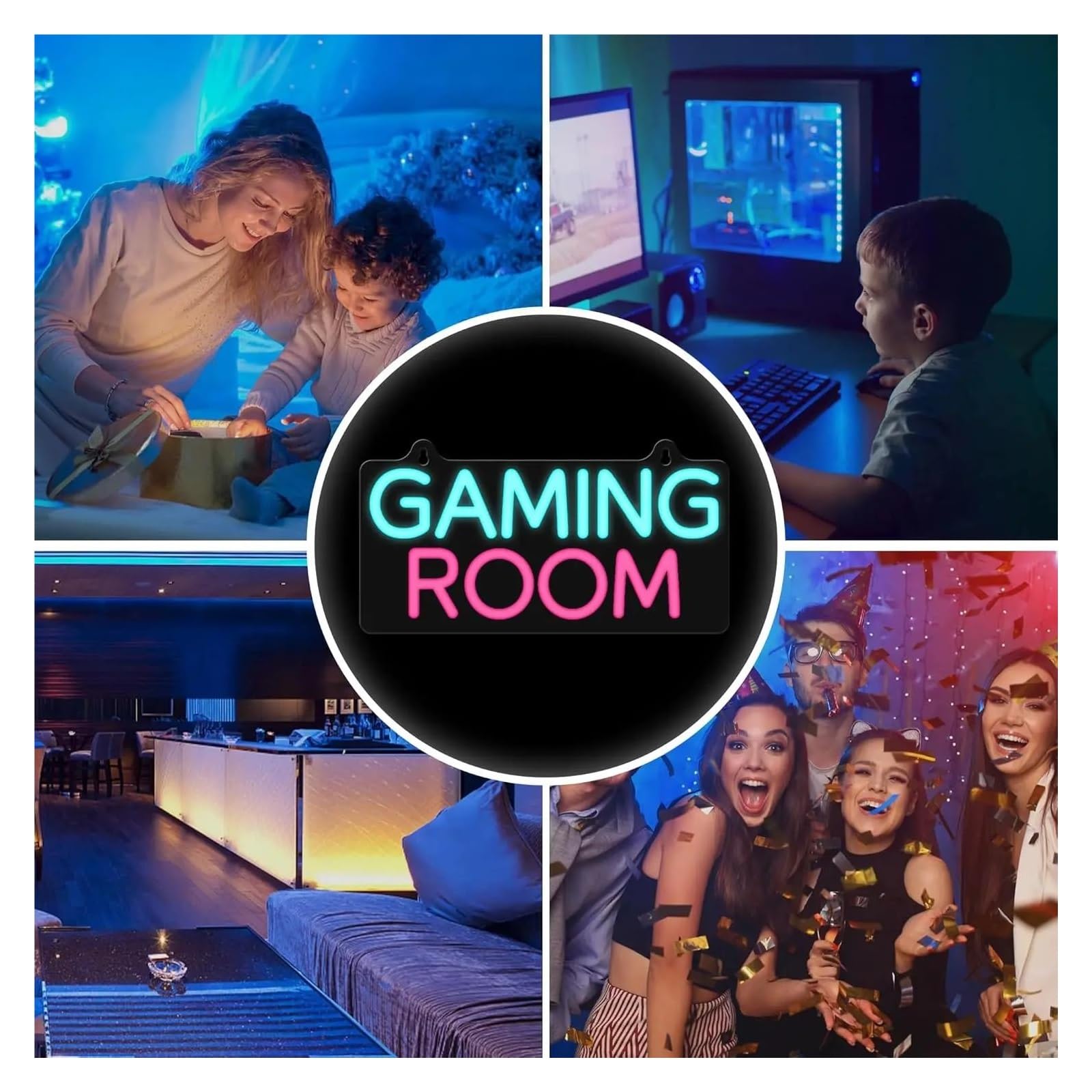 LED néon signe Enseigne Lumineuse LED Gaming Room Pour Décoration Murale Jeu Alimentée Par USB Pour Chambre À Coucher Boutique Décoration De Fête Éclairée 31.1cm×16.4cm