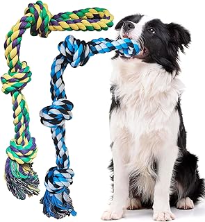 TUAHOO Dog Toy Rope for Aggressive Chewing - Set of 2 Indestructible Chew Toys for Large and Medium Dogs, Interactive Toy Dog Rope for Teething and Tug of War product image
