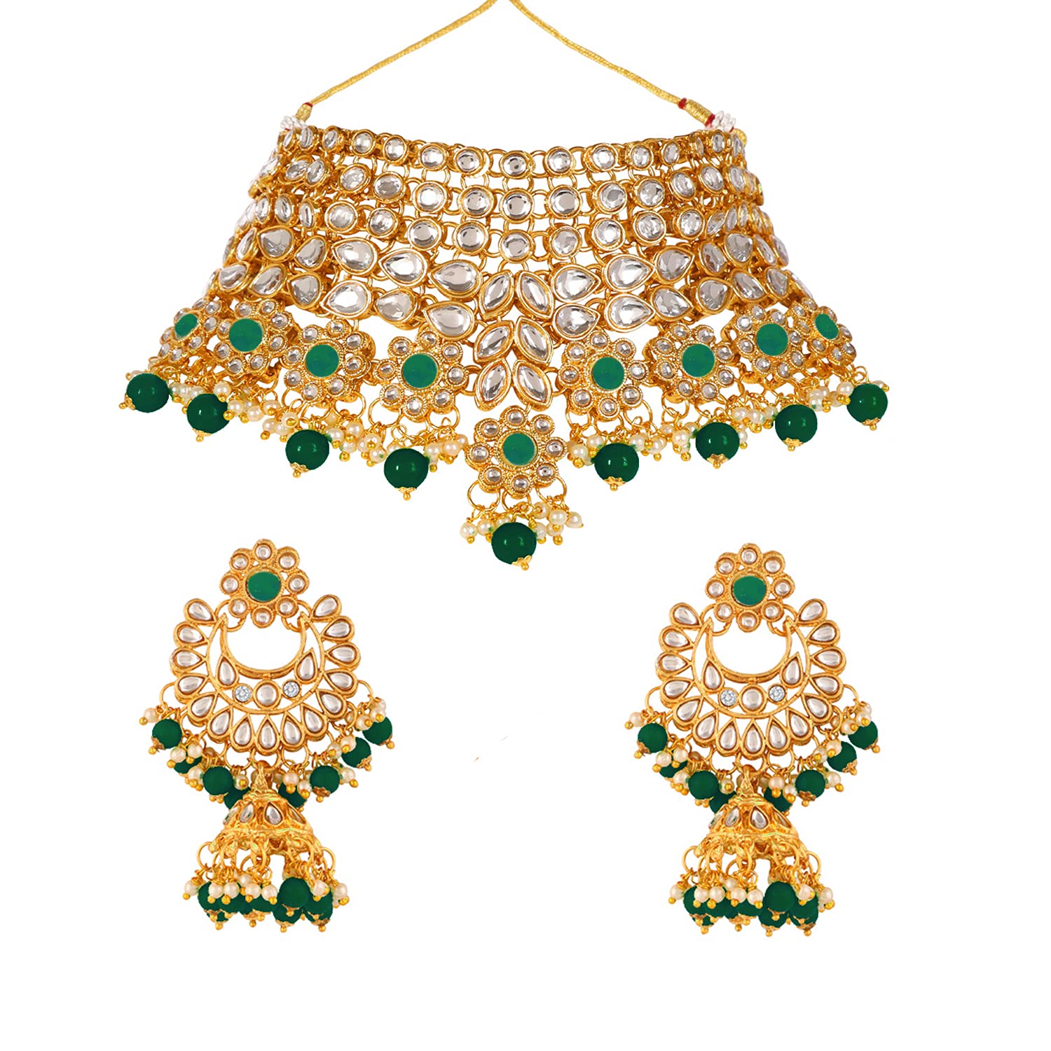 See full amazon price history chart for SAIYONI Design Gorgeous look Kundan Choker Necklace Earring with Maangtikka Jewellery Set For Women-90366GR, Green SAIYONI Design Gorgeous look Kundan Choker Necklace Earring with Maangtikka Jewellery Set For Women-90366GR, Green (B09C8X1XPG) Amazon Price History, Amazon Price Tracker