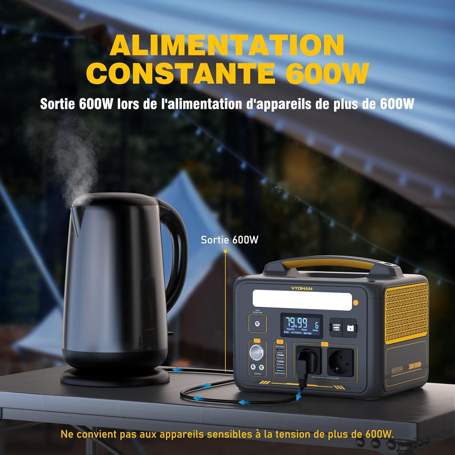 VTOMAN Jump 600X Station électrique Portable 600W - 299Wh Generateur