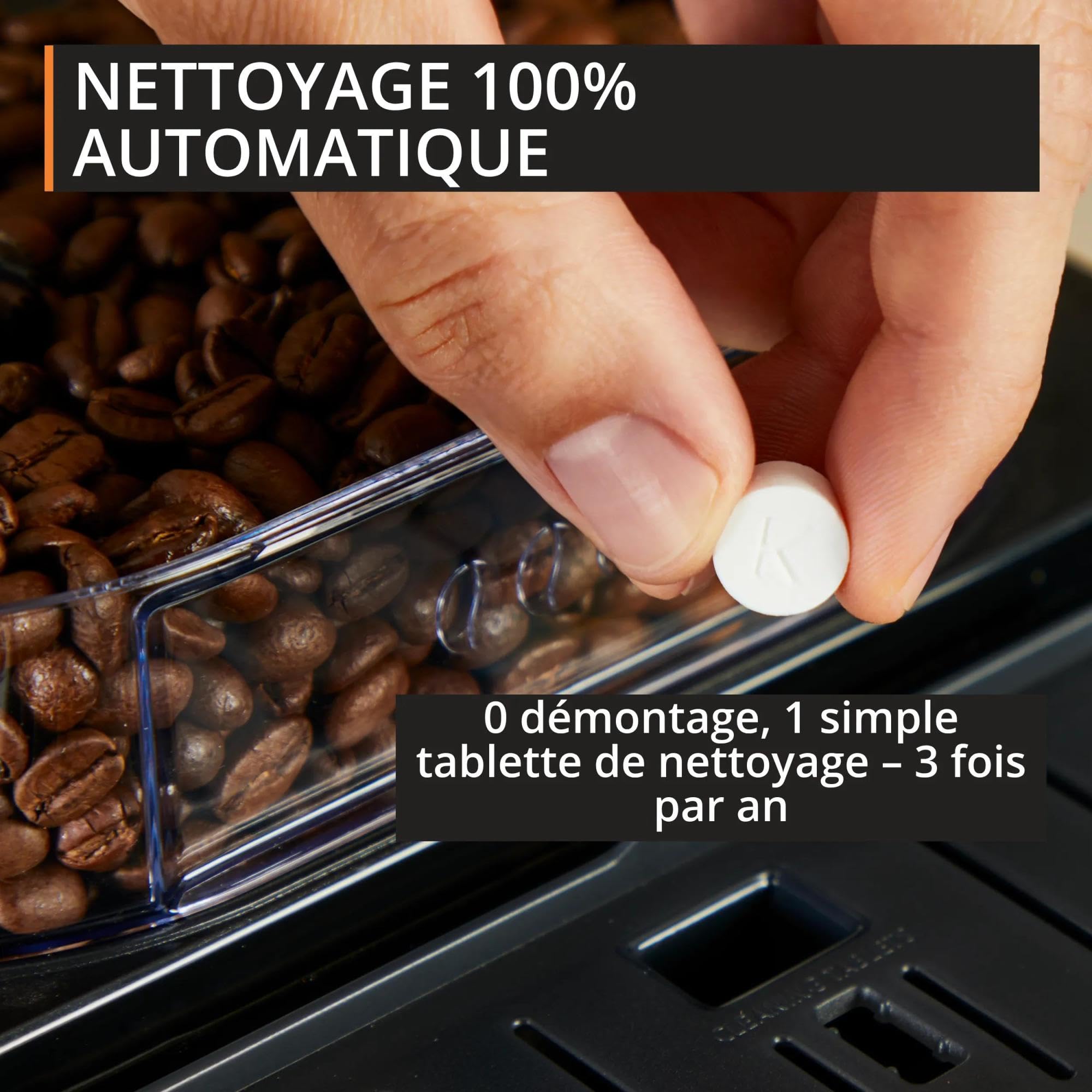Krups Harmony, Machine espresso entièrement automatique avec buse vapeur, 4 boissons, Mousseur à lait manuel, Noir, EA5088E0
