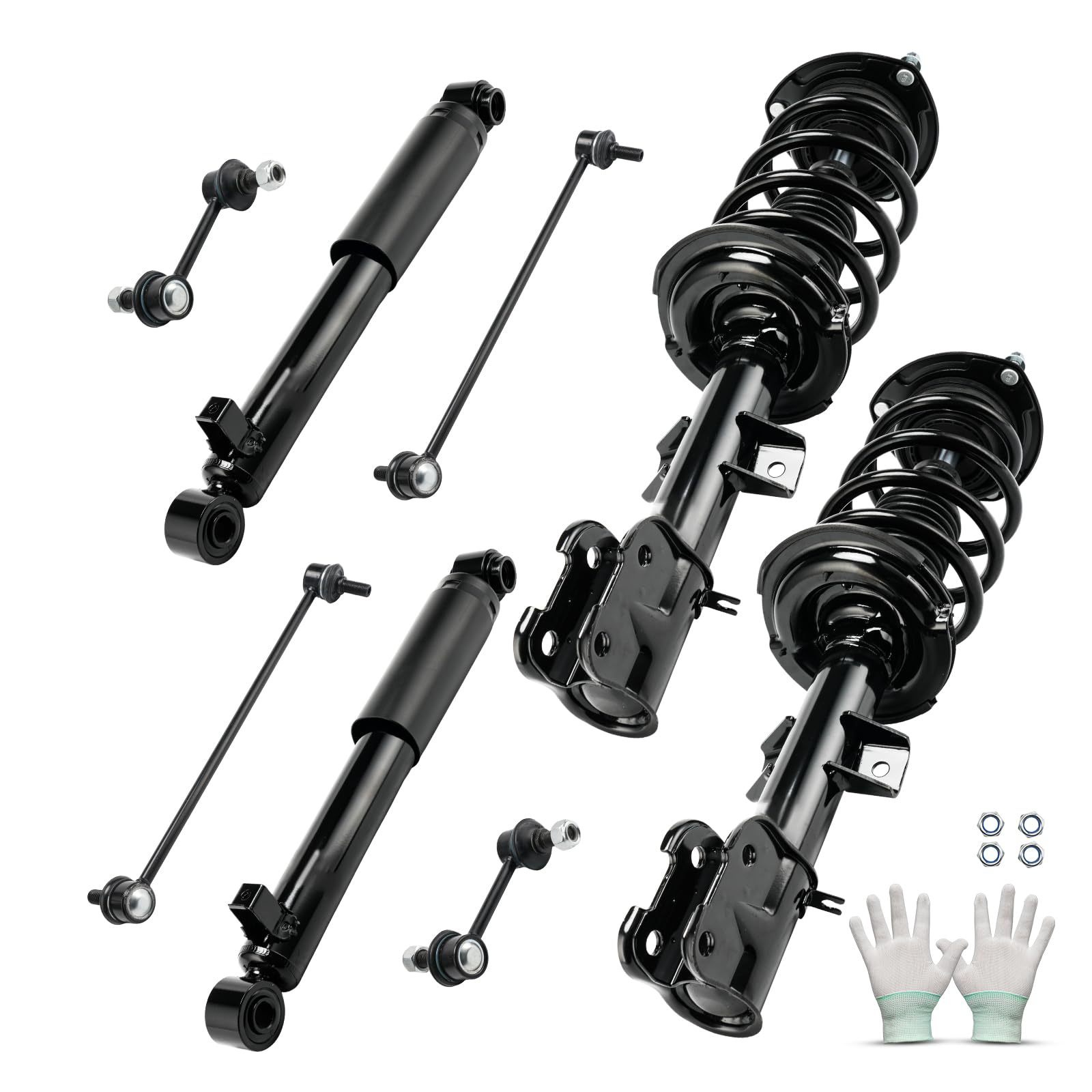 PHILTOP Front and Rear Pair Complete Struts Spring Assembly Fit For Kia 2011 2012 2013 Sorento Shock Absorber &amp; 2 Sway Bar End Links K750204, K750205