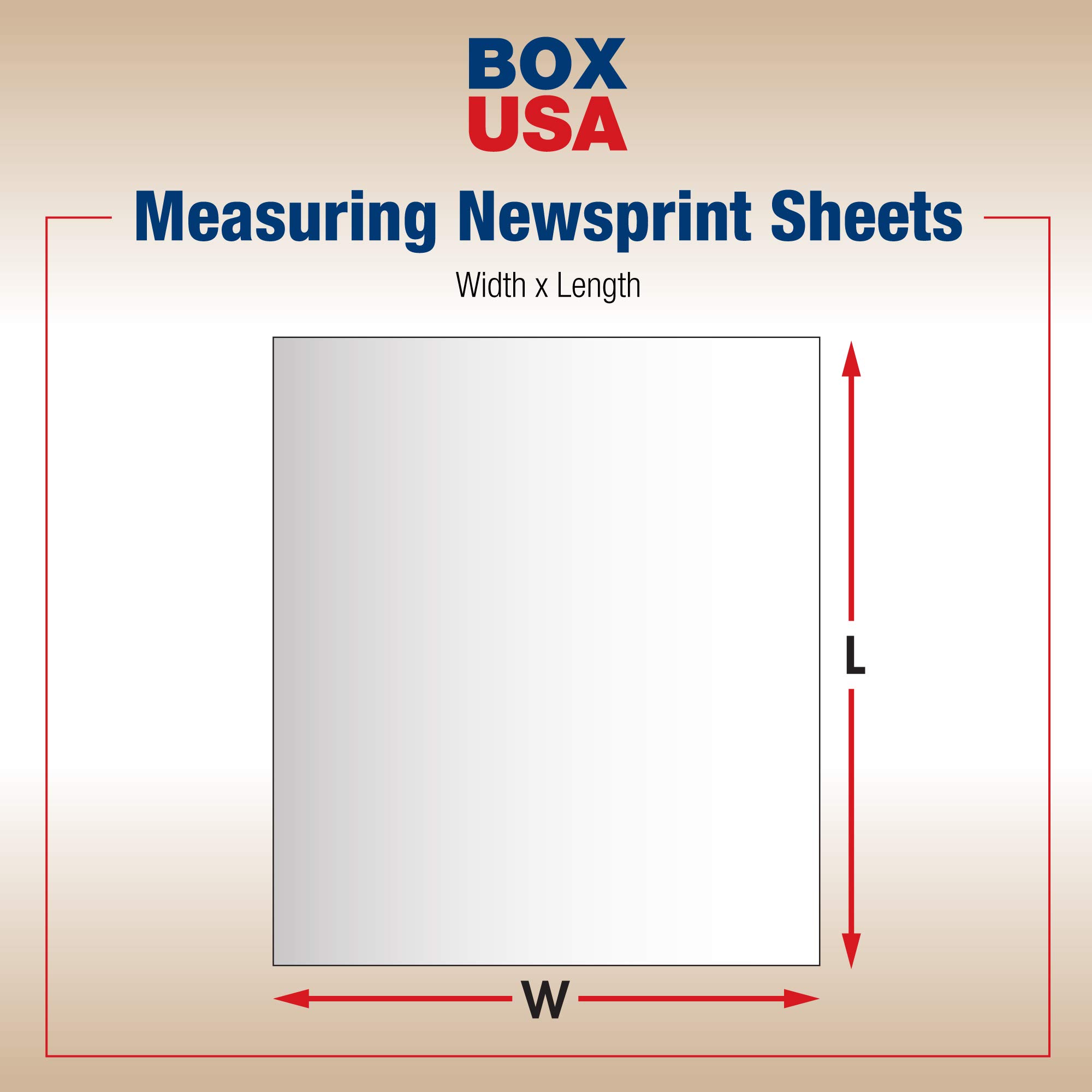 BOX USA BNP2430MS opakowanie papieru gazetowego, arkusze papieru do przenoszenia (22,7 kg), 61 cm szer. x 86 cm dł., szerokość 61 cm, długość 91 cm, biały (opakowanie 800 szt.)