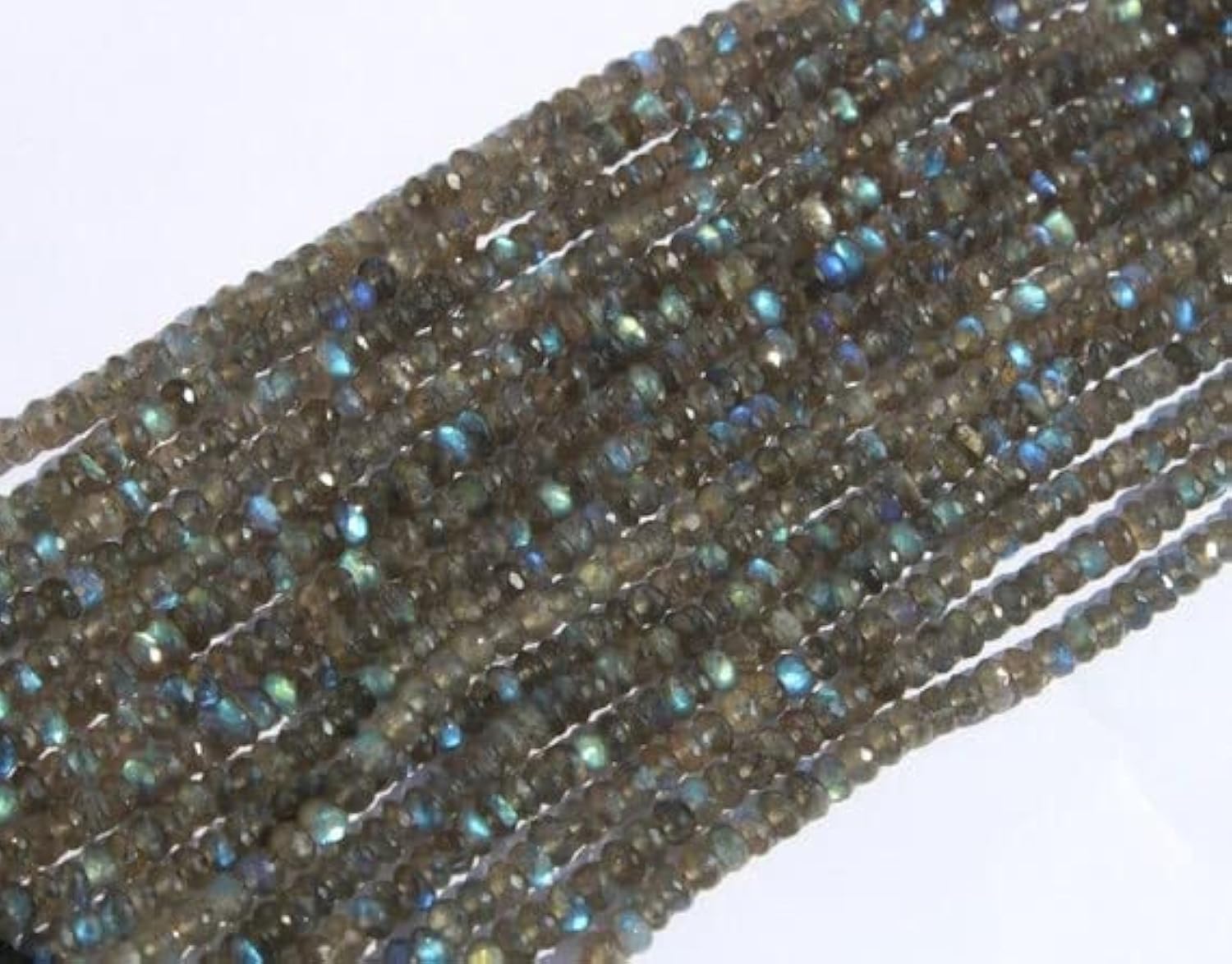 Labradorite naturelle perles rondelles facettées haut de gamme pour bijoux fins