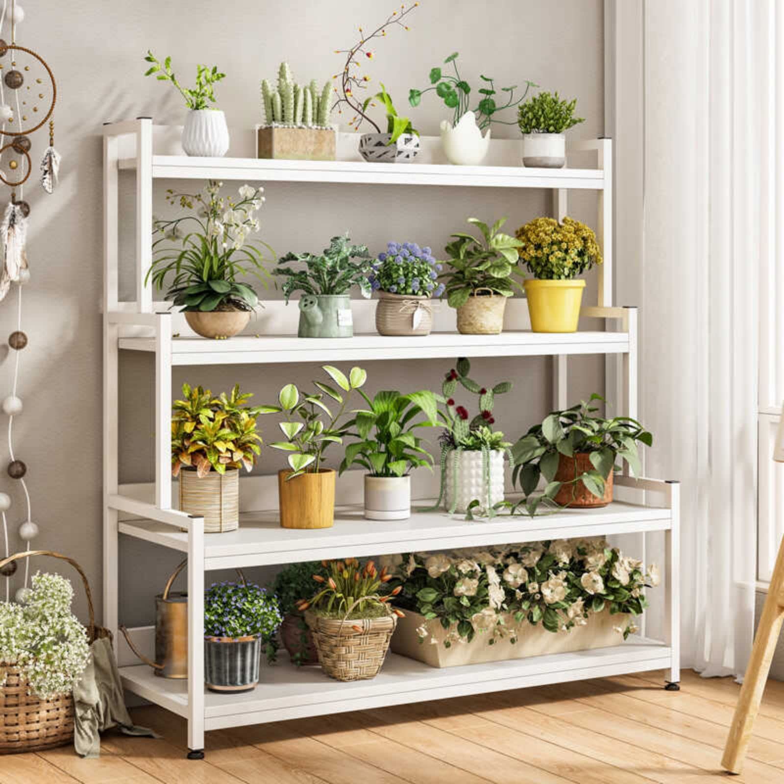 ss5743 プランターラック 棚12枚 ダークブラウン 鉢台 キャスター付き