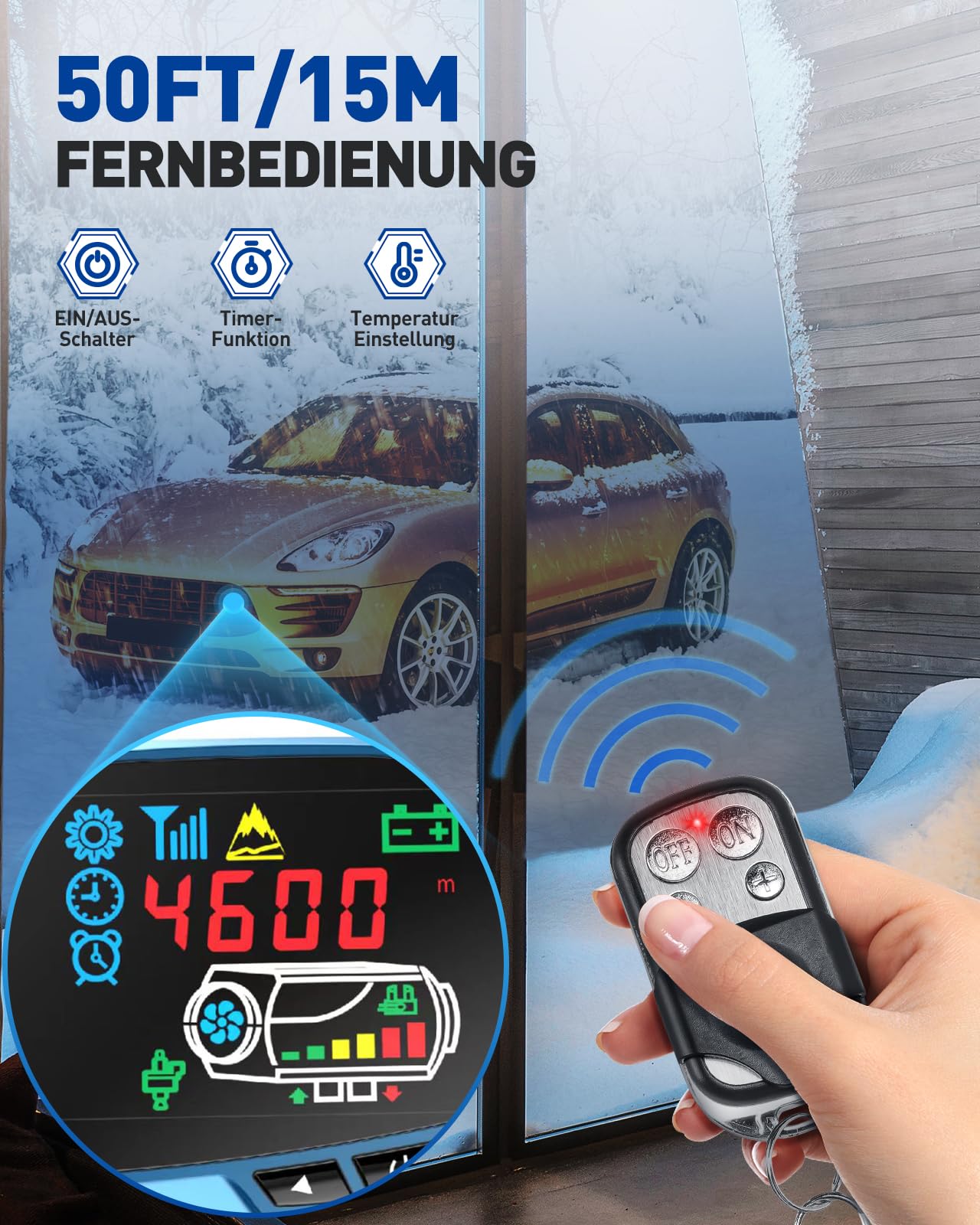 Ogrzewacz powietrza Diesel, 12 V 5 kW Ogrzewanie postojowe typu „wszystko w jednym” z pojedynczym otworem i cyfrowym monitorem LCD oraz pilotem do samochodu, kampera, ciężarówki, przyczepy, autobusu