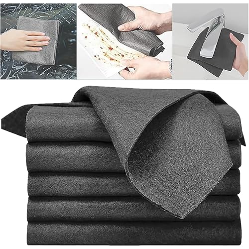 Straseapoit Streak Free Cleaning Rag, Straseapoint Thickened Magic Cleaning Cloth, Microfiber Streak Free Magic Cleaning Cloth Reusable All-Purpose Cleaning Rag Towels (7.9 * 11.8inch, 5pcs)