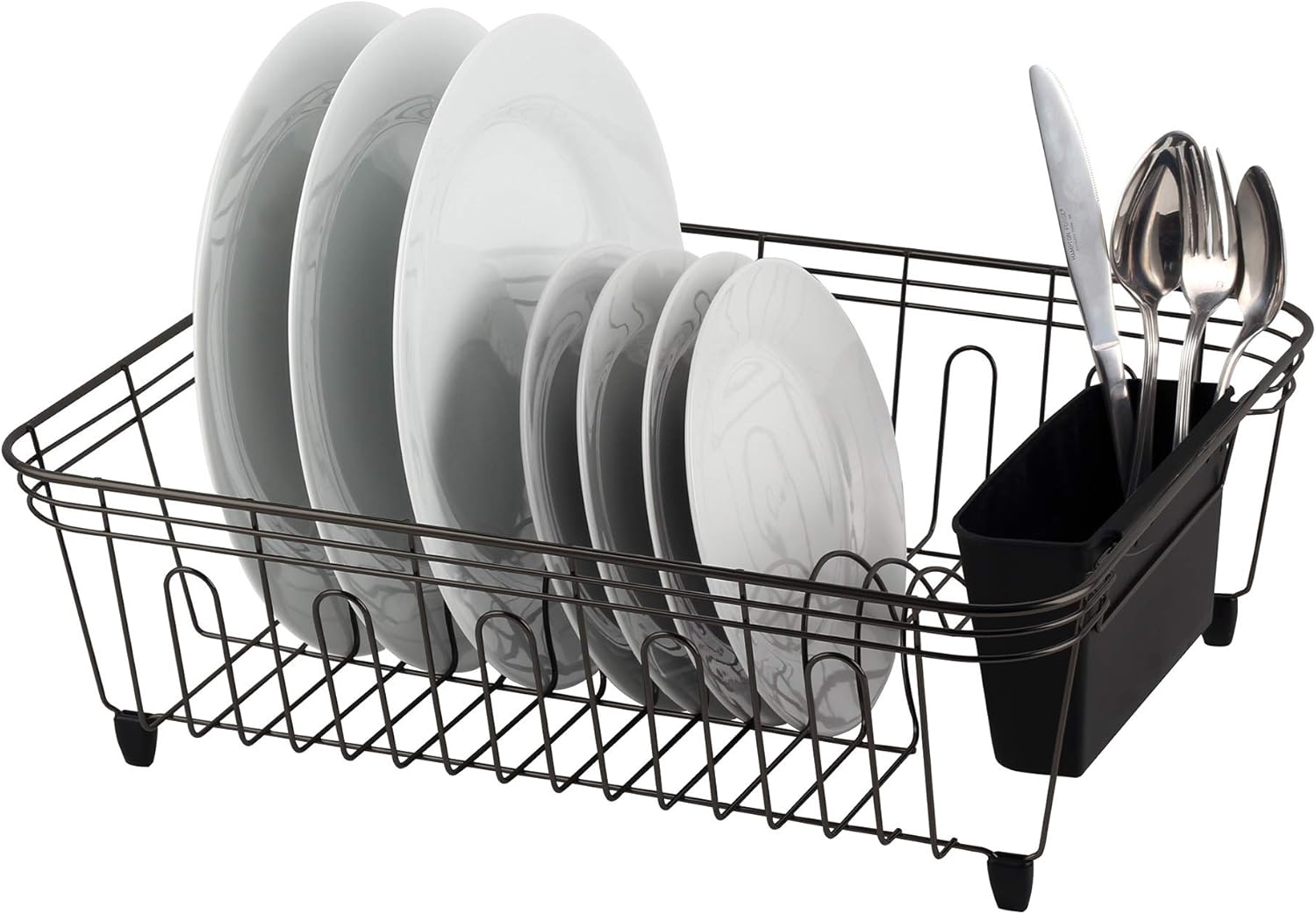 Real Home Innovations Deluxe Large Dish Drainer, Black Chrome Amazon