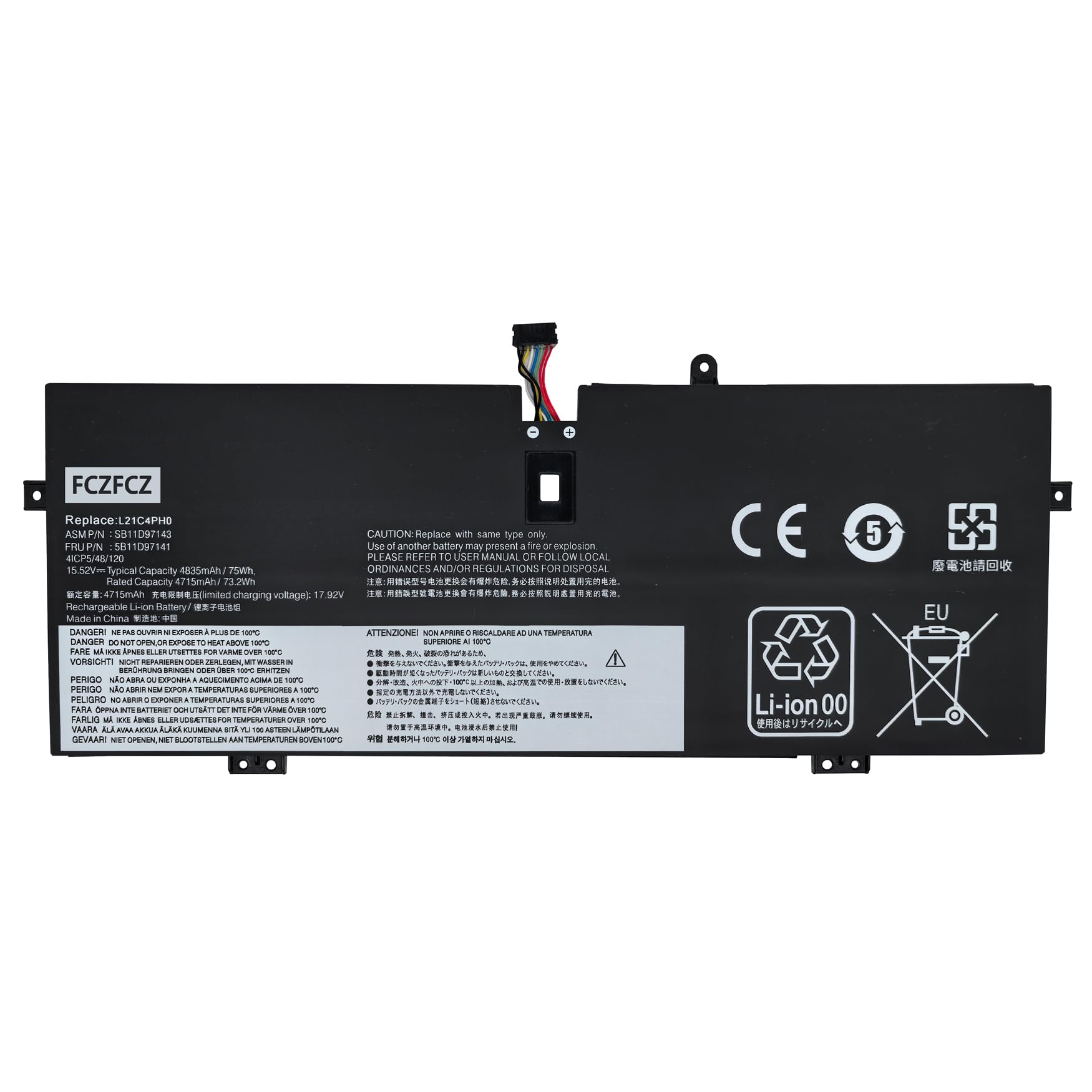 Amazon.com: FCZFCZ L21C4PH0 Battery 75Wh 4835mAh Replacement for